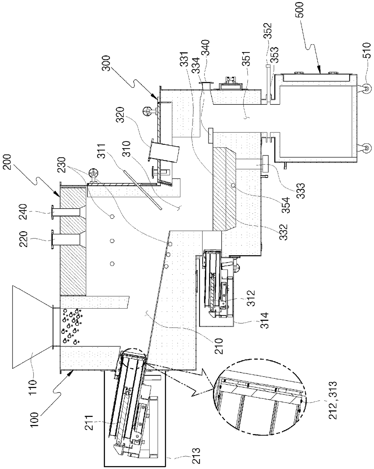 Sealed plasma melting furnace for treating medium- and low-level radioactive waste