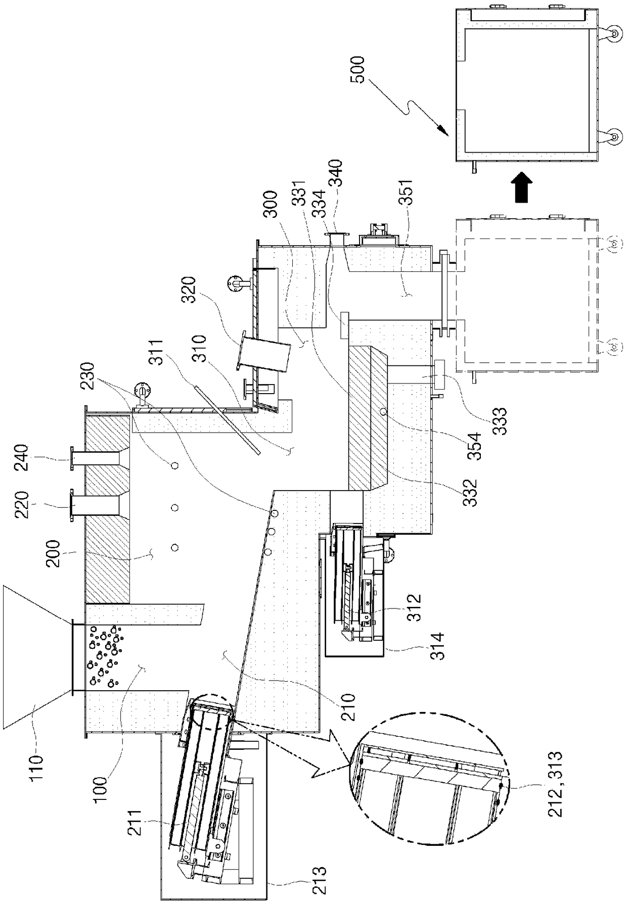 Sealed plasma melting furnace for treating medium- and low-level radioactive waste