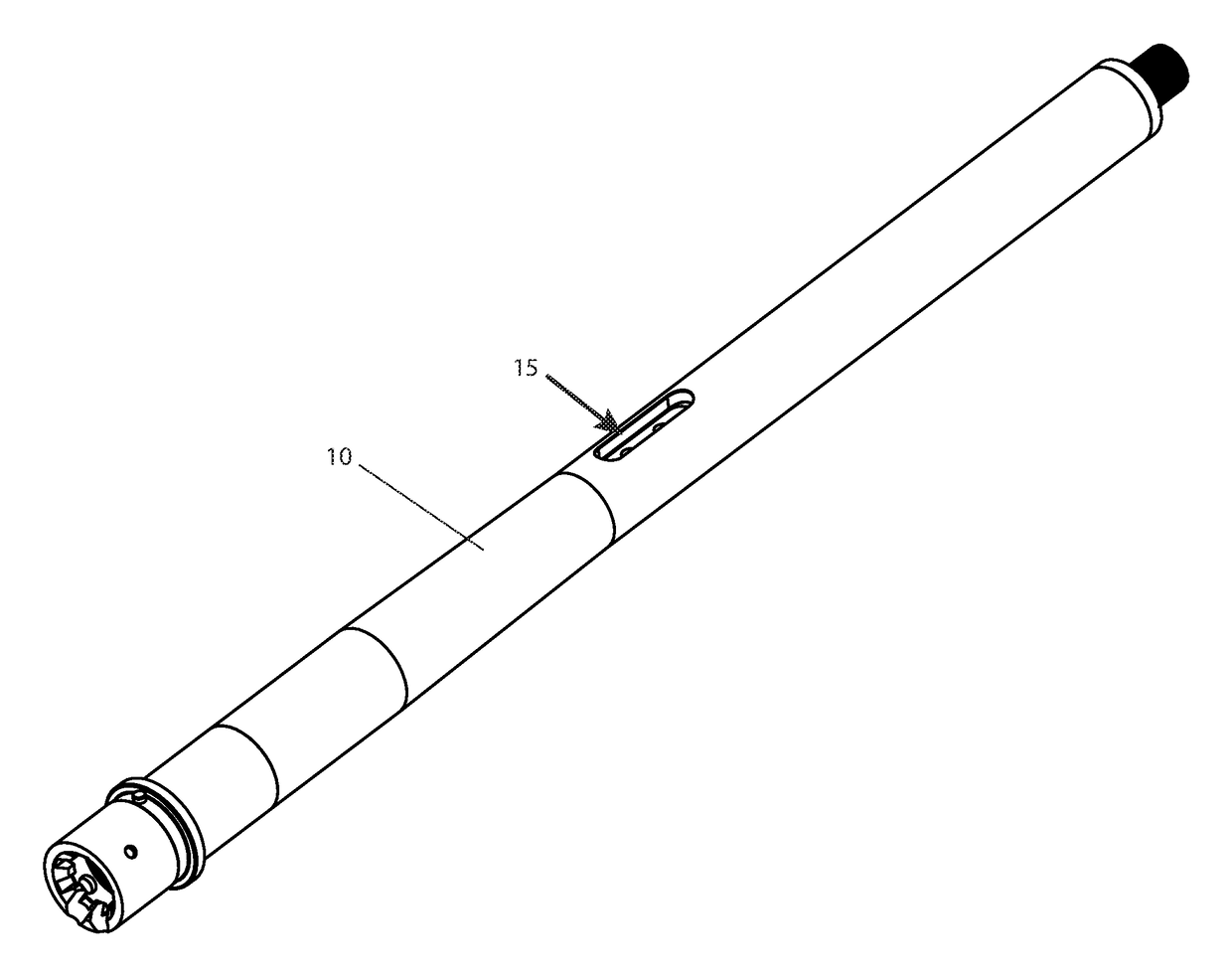 Non-segmented composite barrel for gas operated firearms