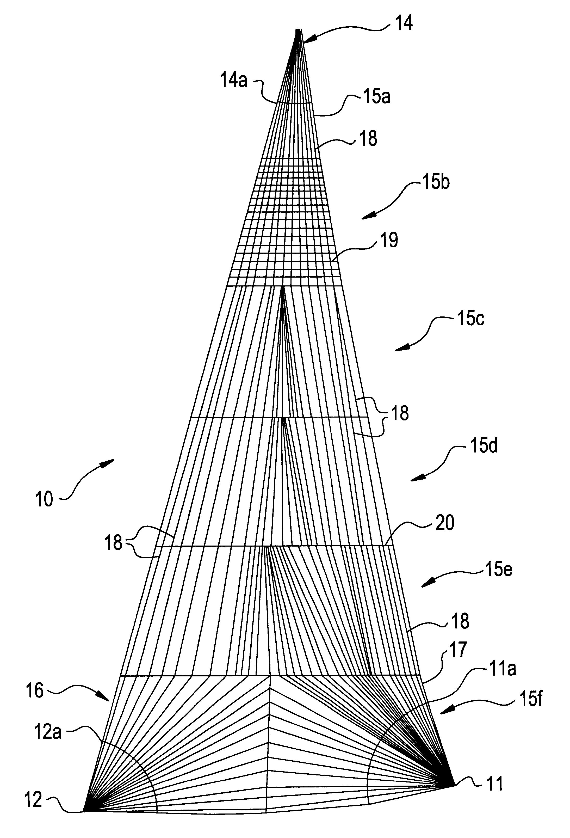 Sail of woven material and method of manufacture