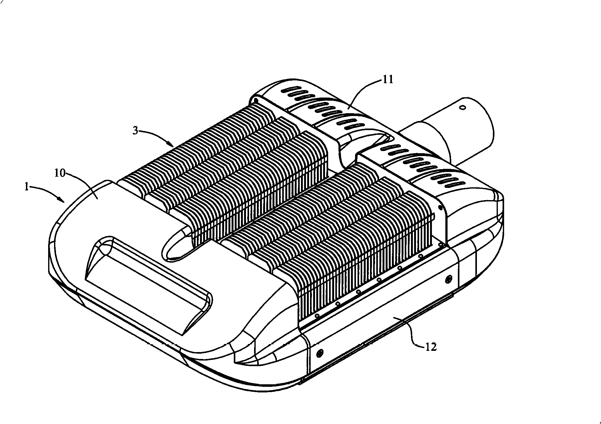 Dual chamber street lamp holder structure