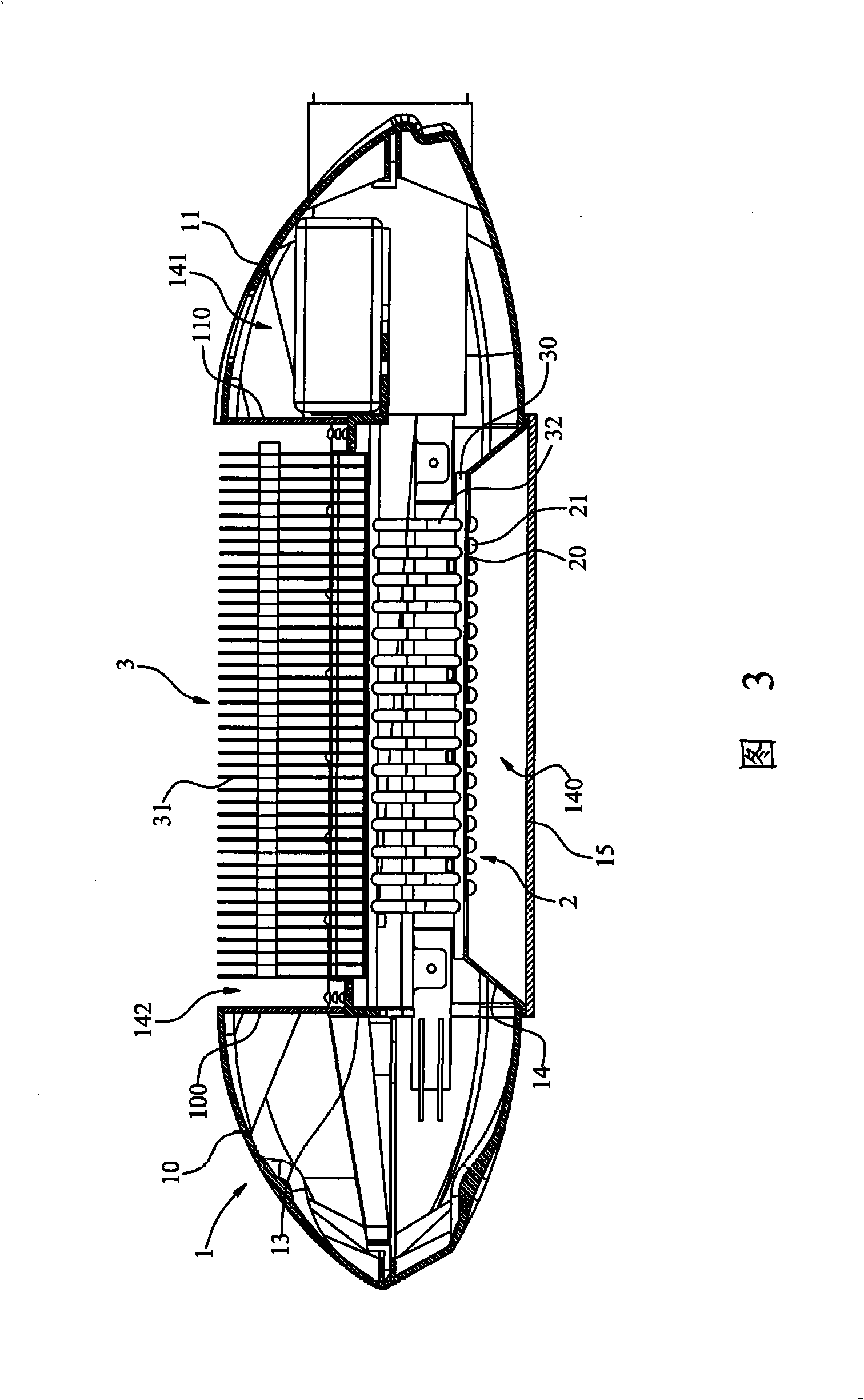 Dual chamber street lamp holder structure