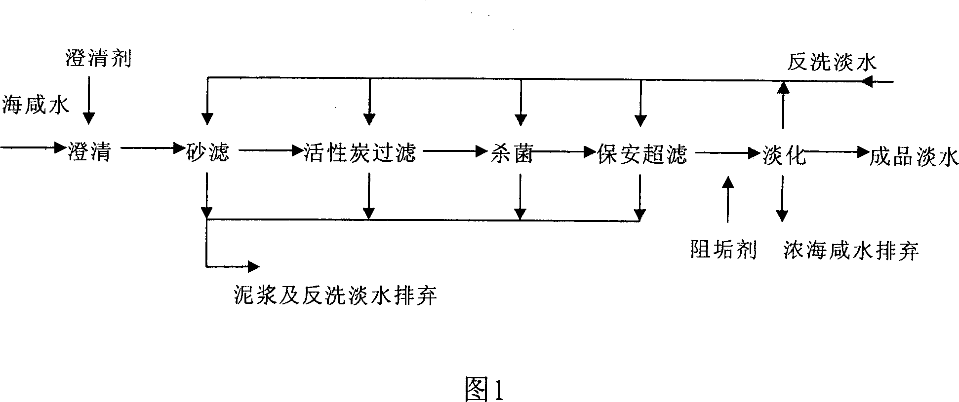 Pre-treatment method for sea salt water