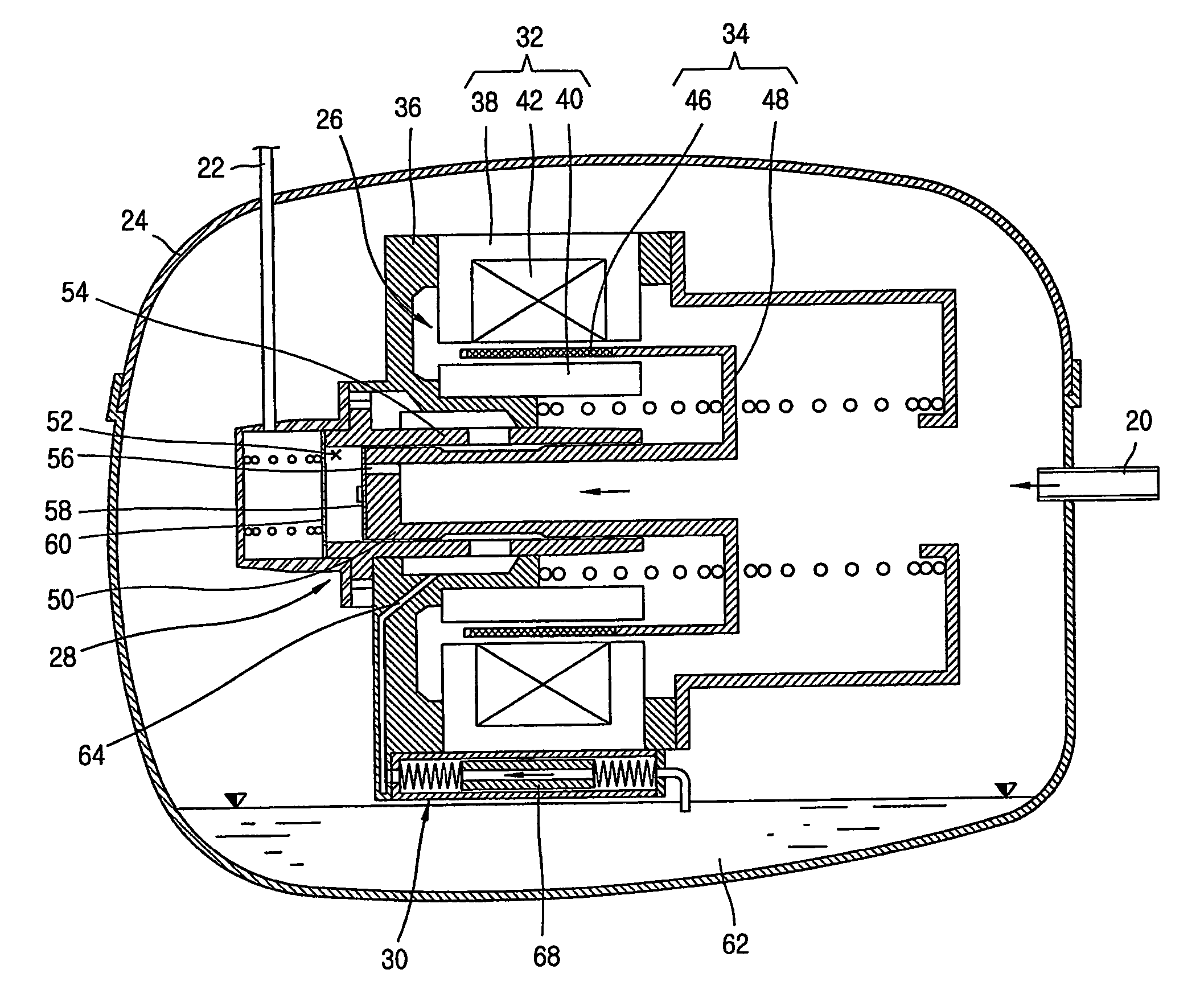 Refrigerating system having reciprocating compressor