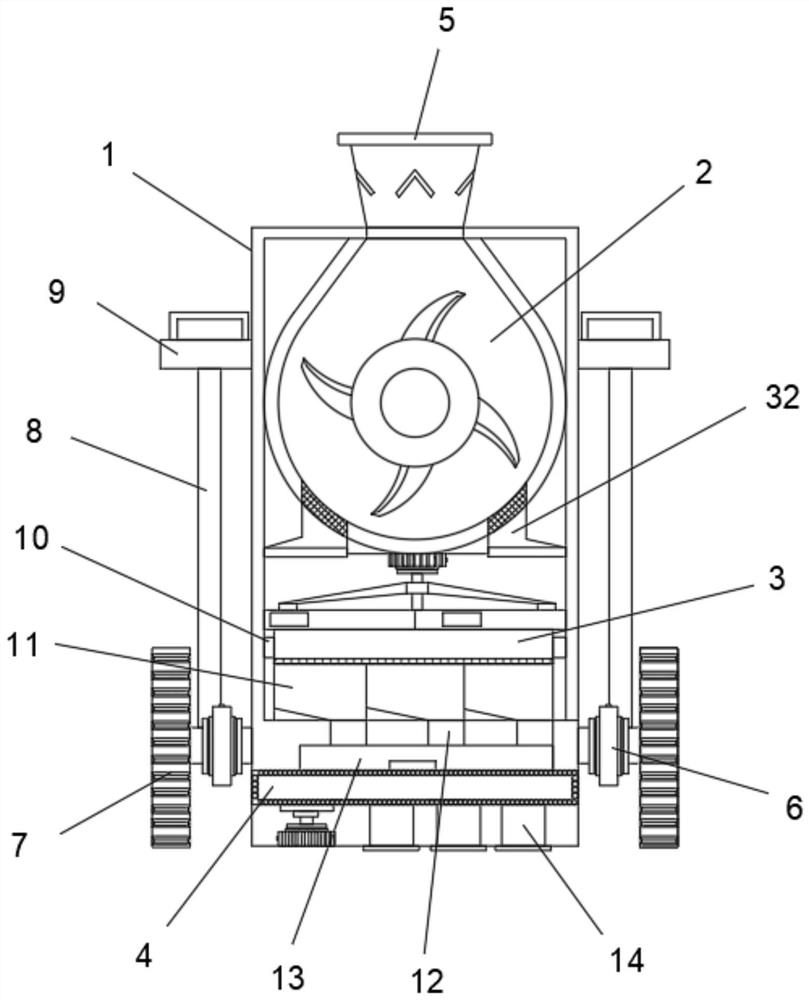 Fertilizer spreading device for radix paeoniae alba planting