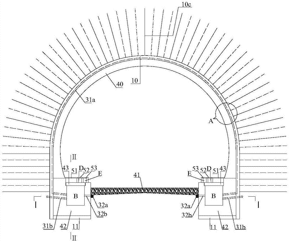 Boot-type base arch-shaped structure non-inverted-arch-type lining and drainage system thereof