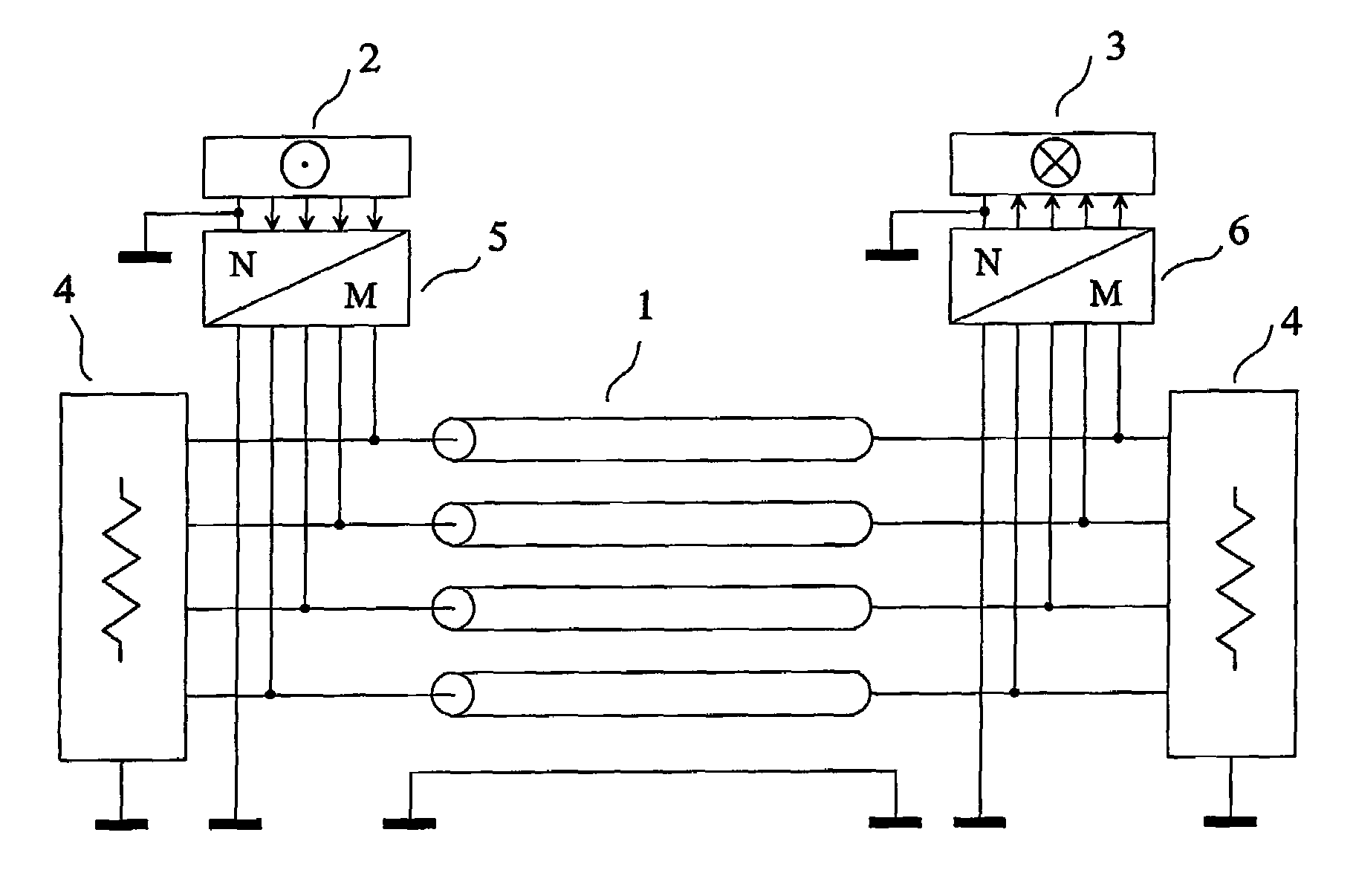 Method and device for transmission with reduced crosstalk