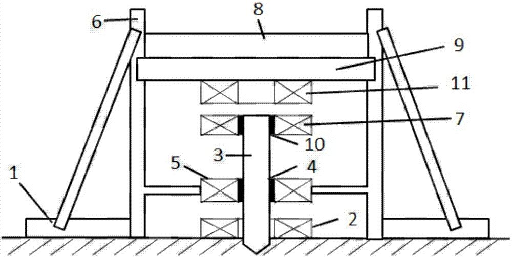 Electromagnetic piling device and piling method