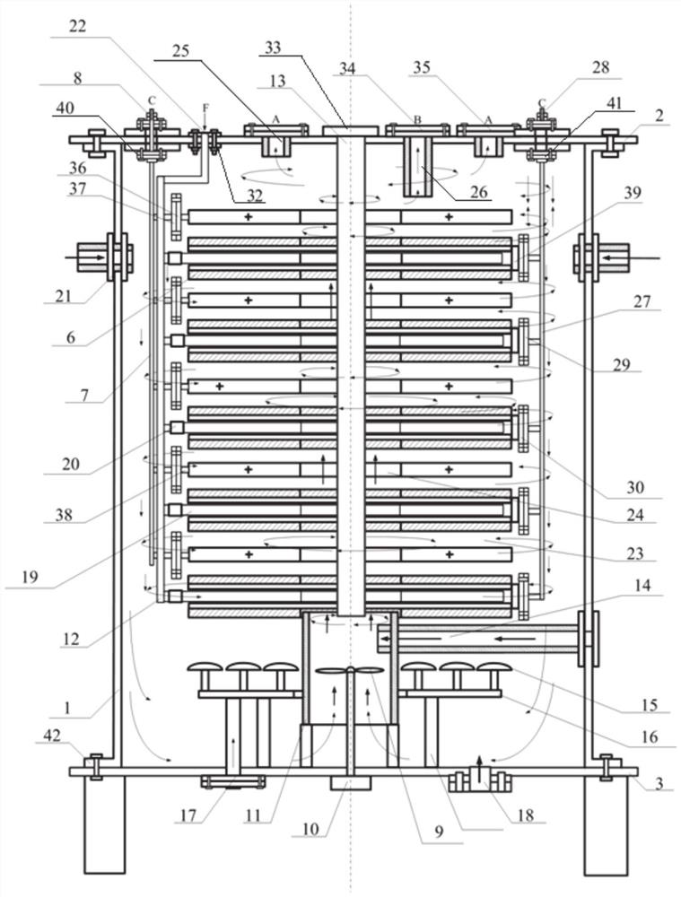 Device for treating sewage by utilizing electromagnetic field rotational flow cavitation technology