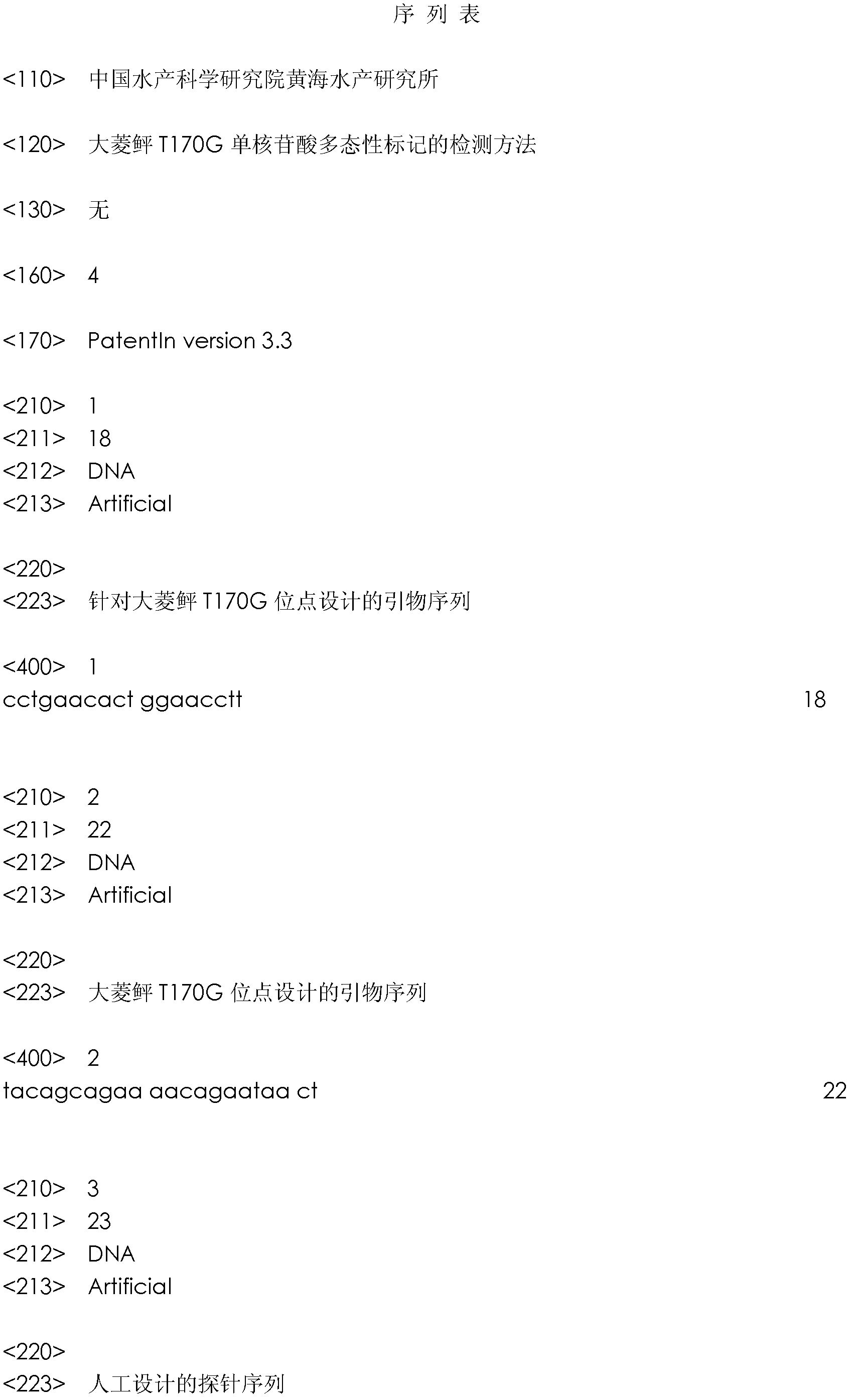 Scophthalmus maximus T170G single nucleotide polymorphic marking detection method