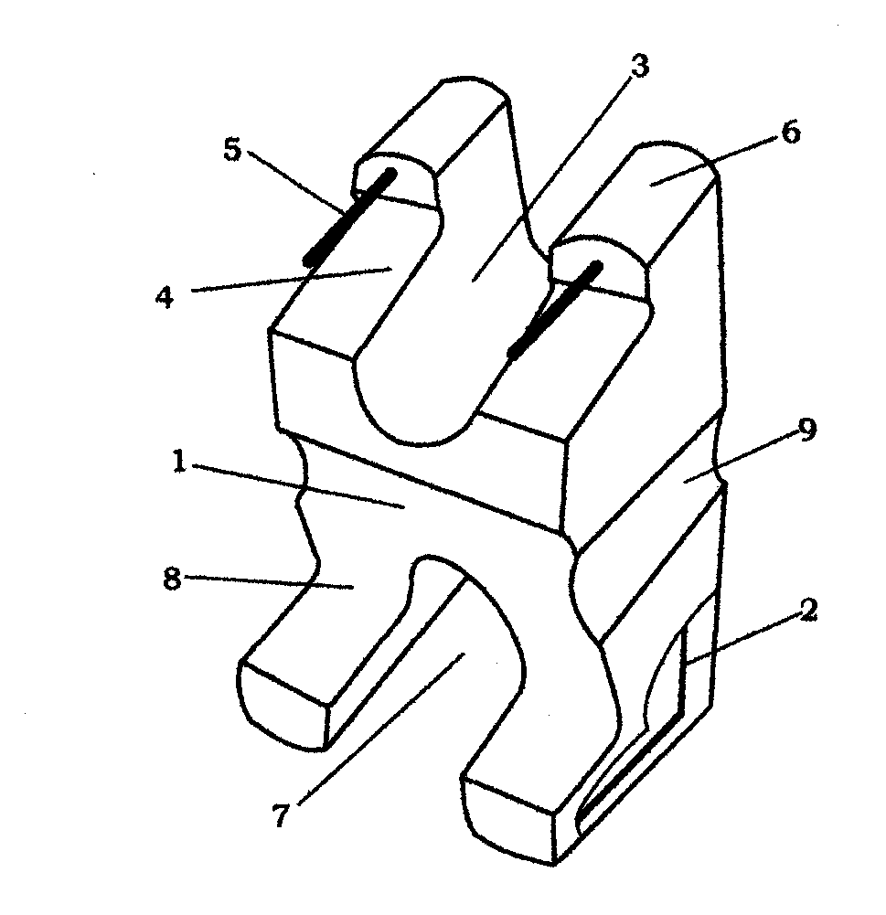 Buckling concrete split head for supporting upper and lower layers of steel bars