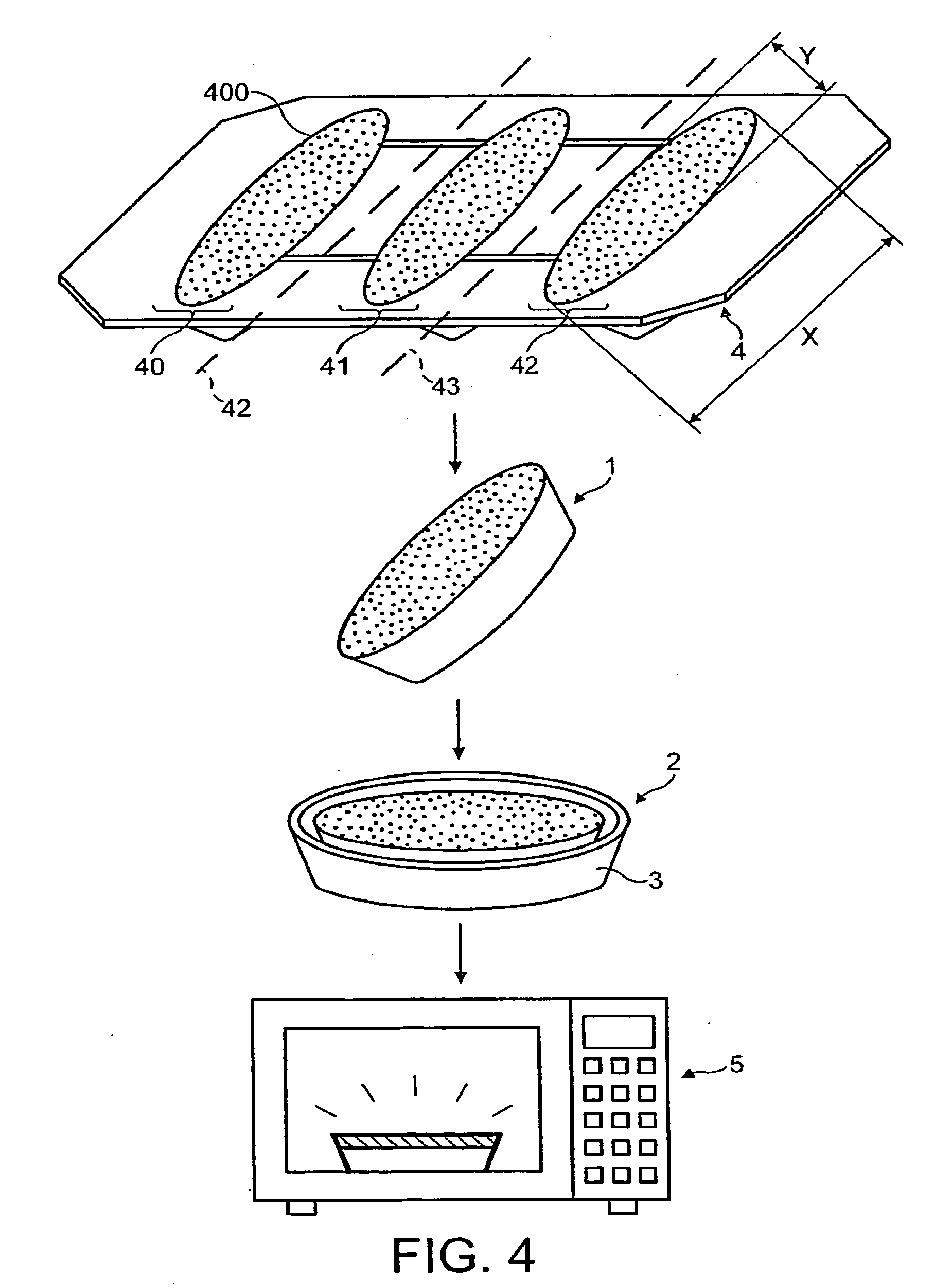 Uniform microwave heating of food in a container