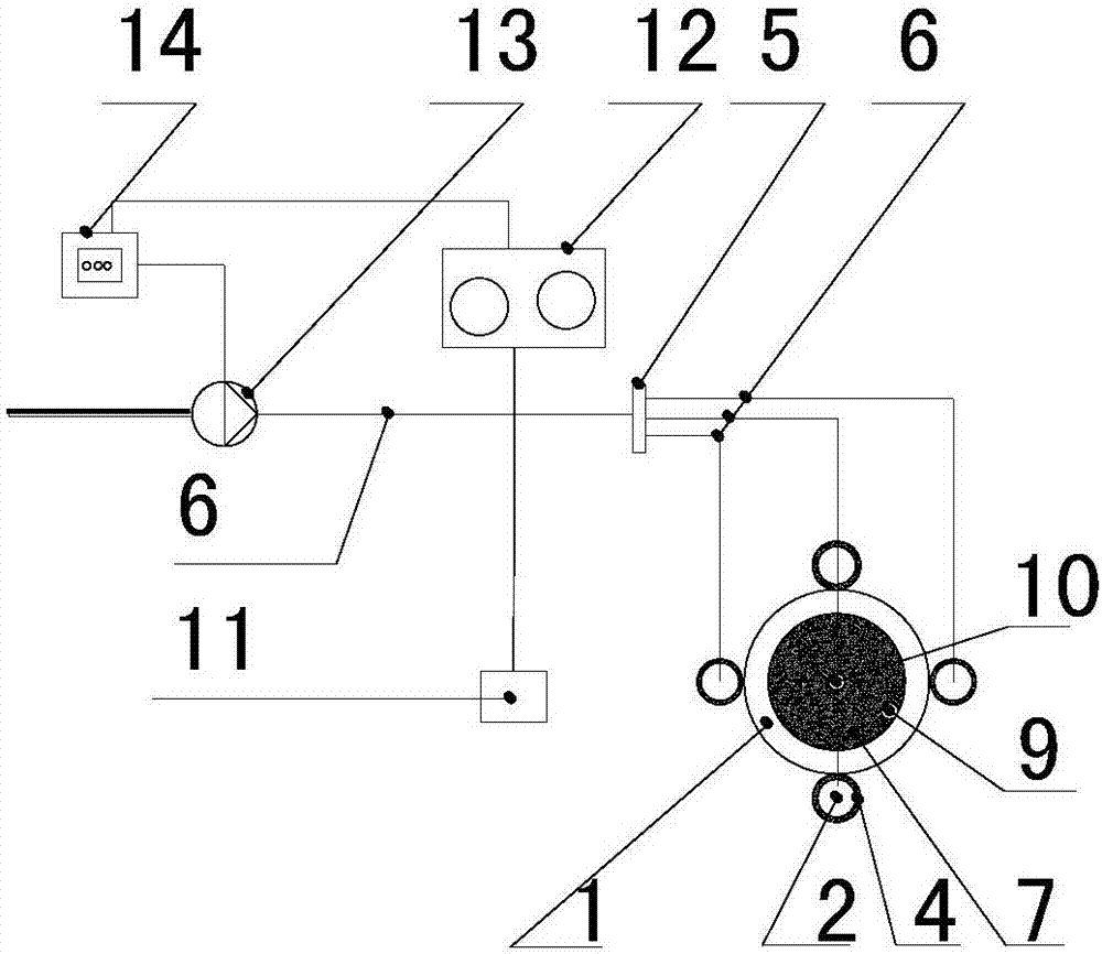 High-efficient underground heat exchanging device of closed type single well circulating ground source heat pump