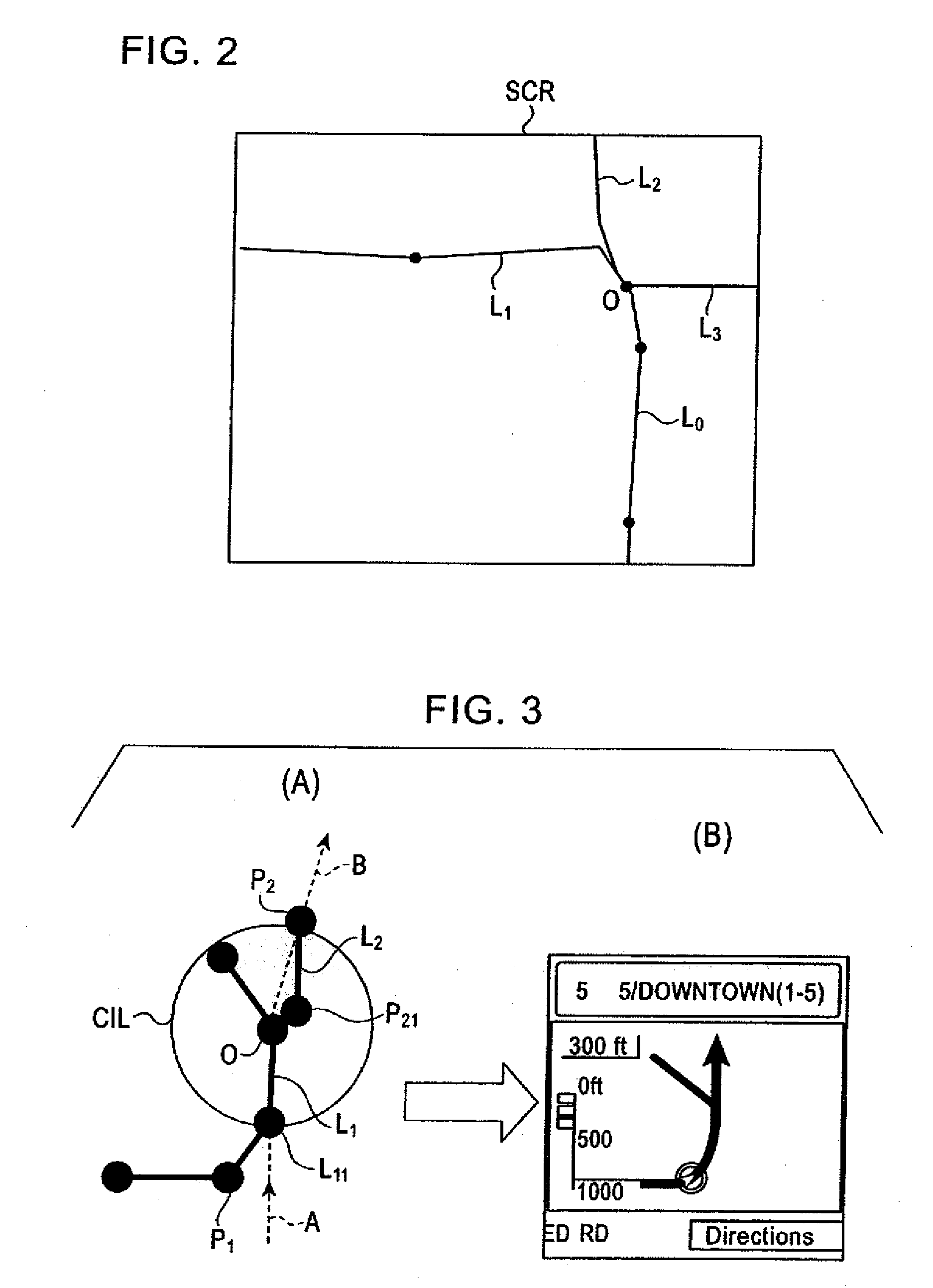 Navigation system, enlarged intersection image displaying method used in the system, and map information generating method