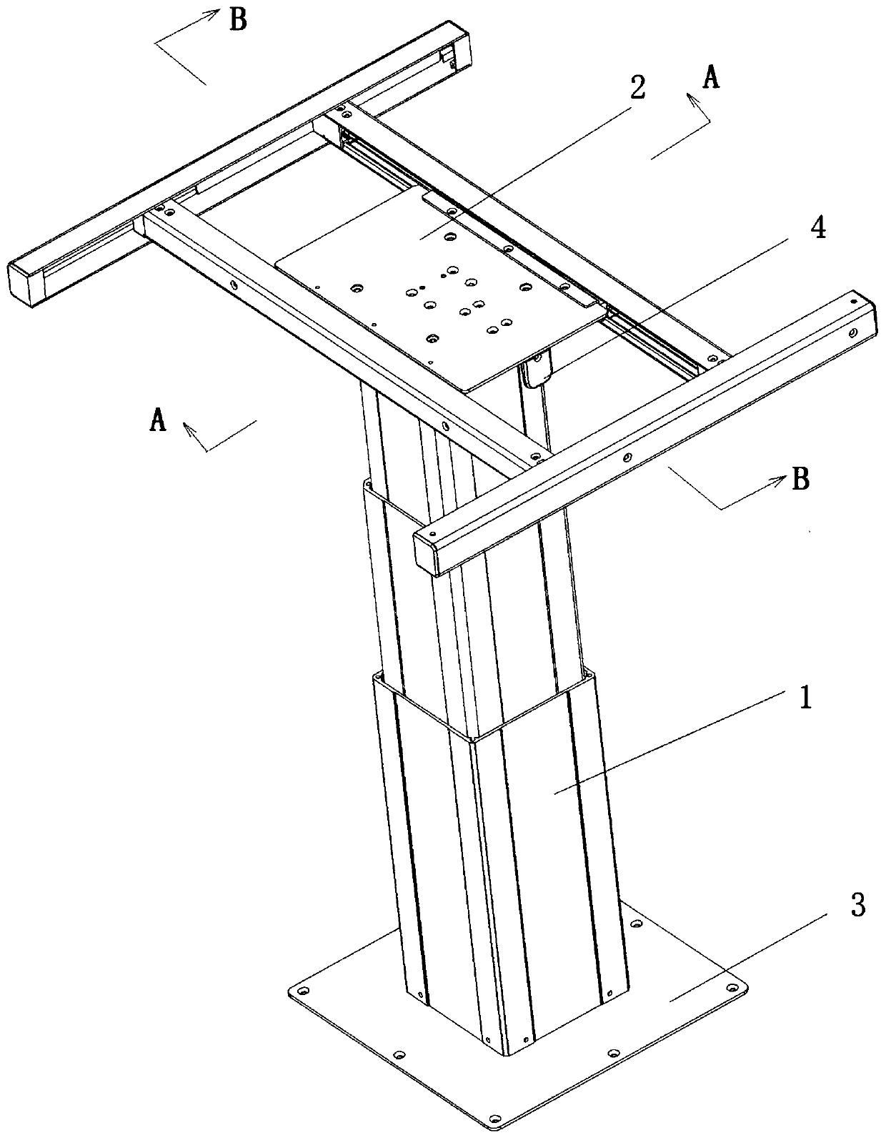 Multi-stage lifting device and lifting table