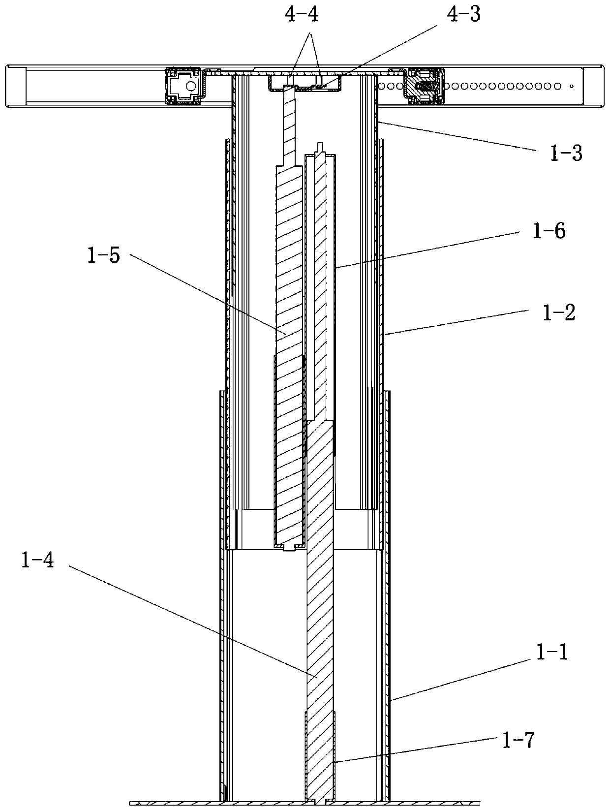 Multi-stage lifting device and lifting table