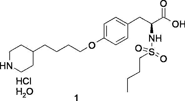 Method of preparing tirofiban hydrochloride