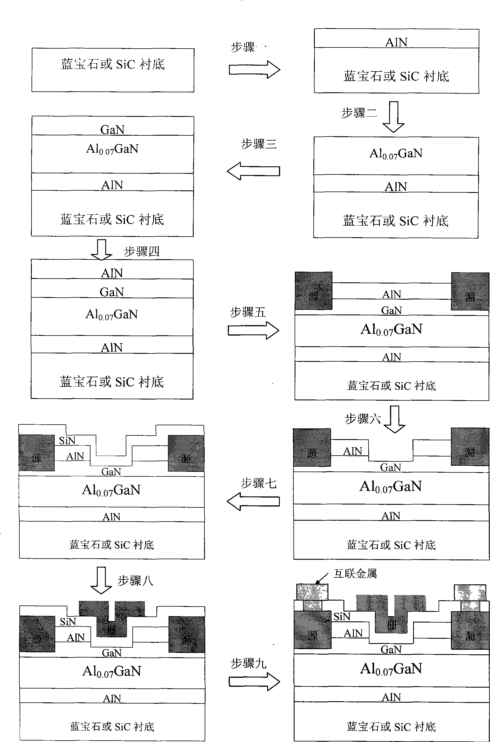 AlN/GaN enhancement type metal-insulator-semiconductor field effect transistor and method of producing the same