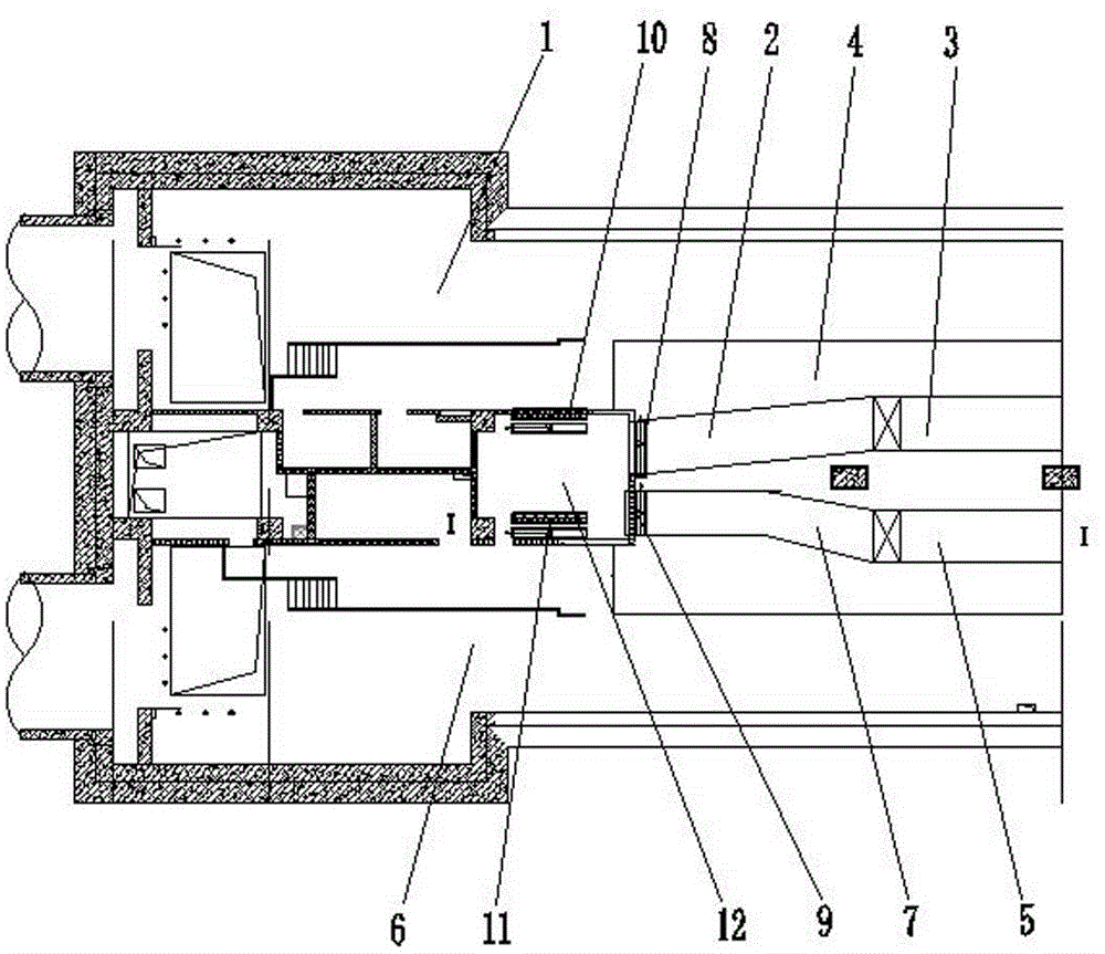 Subway platform ventilation and smoke removal distribution structure in station with opened-closed system