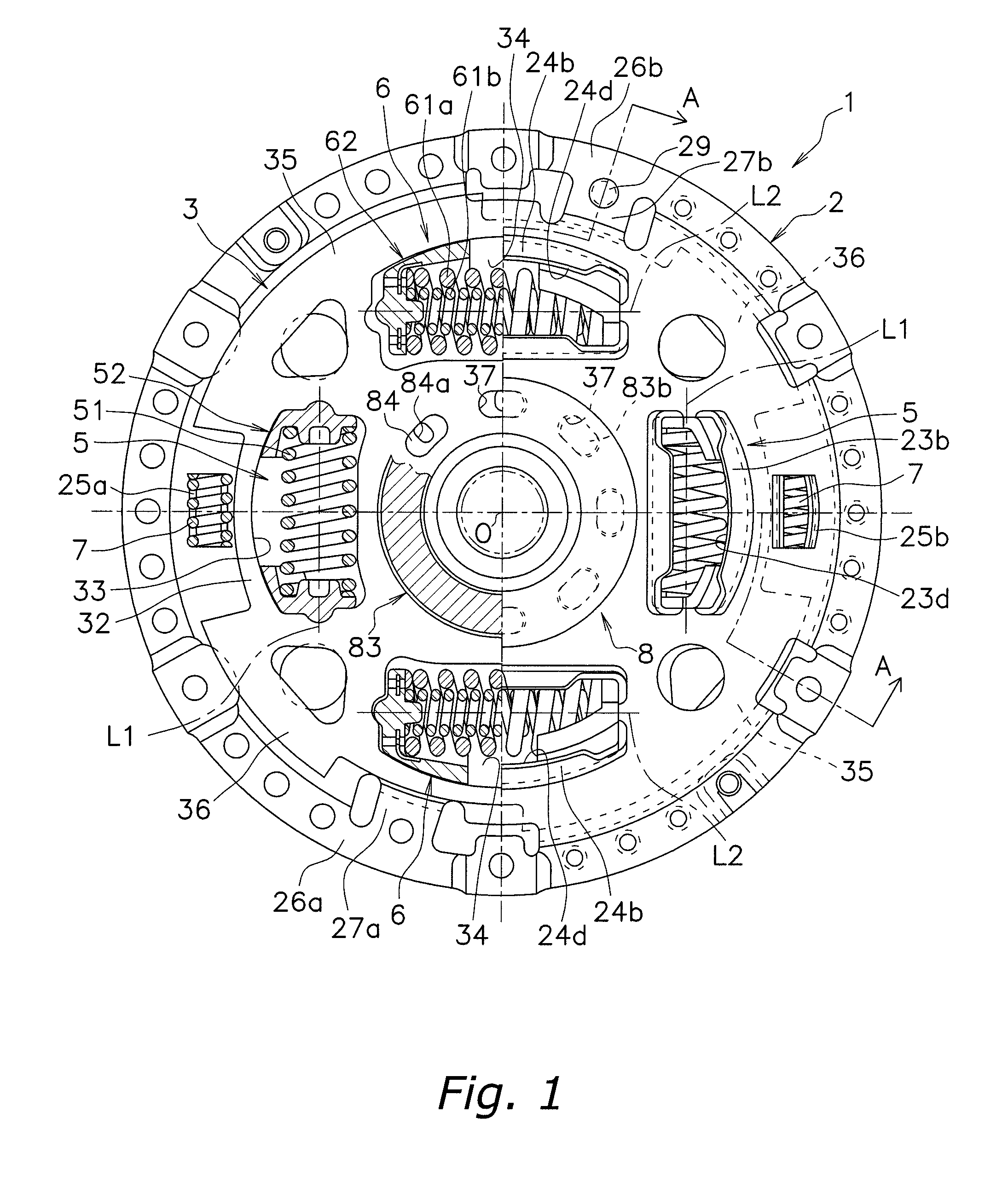 Spring seat and damper disk assembly