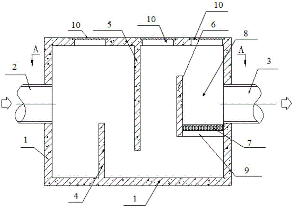 Rainwater particle filter device