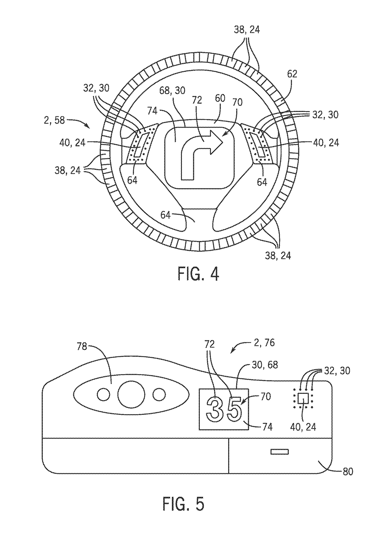 Haptic function leather component and method of making the same