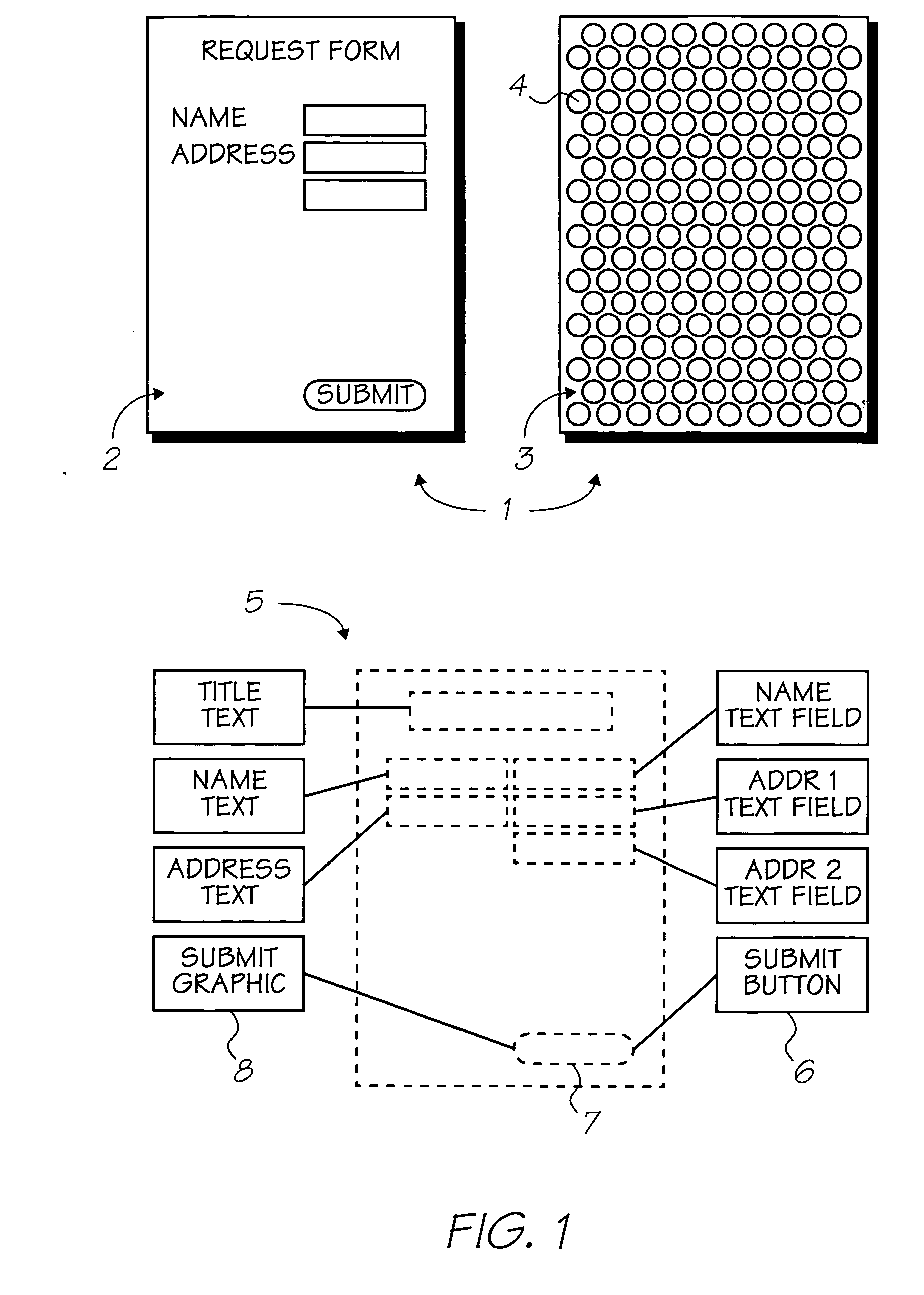 Interactive printer for printing documents in response to data received from a sensing device