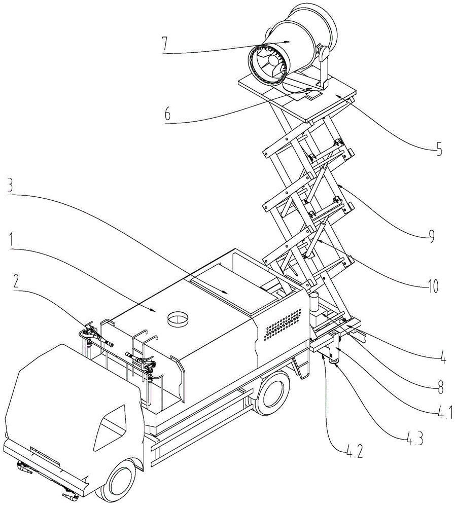 Spray dust truck