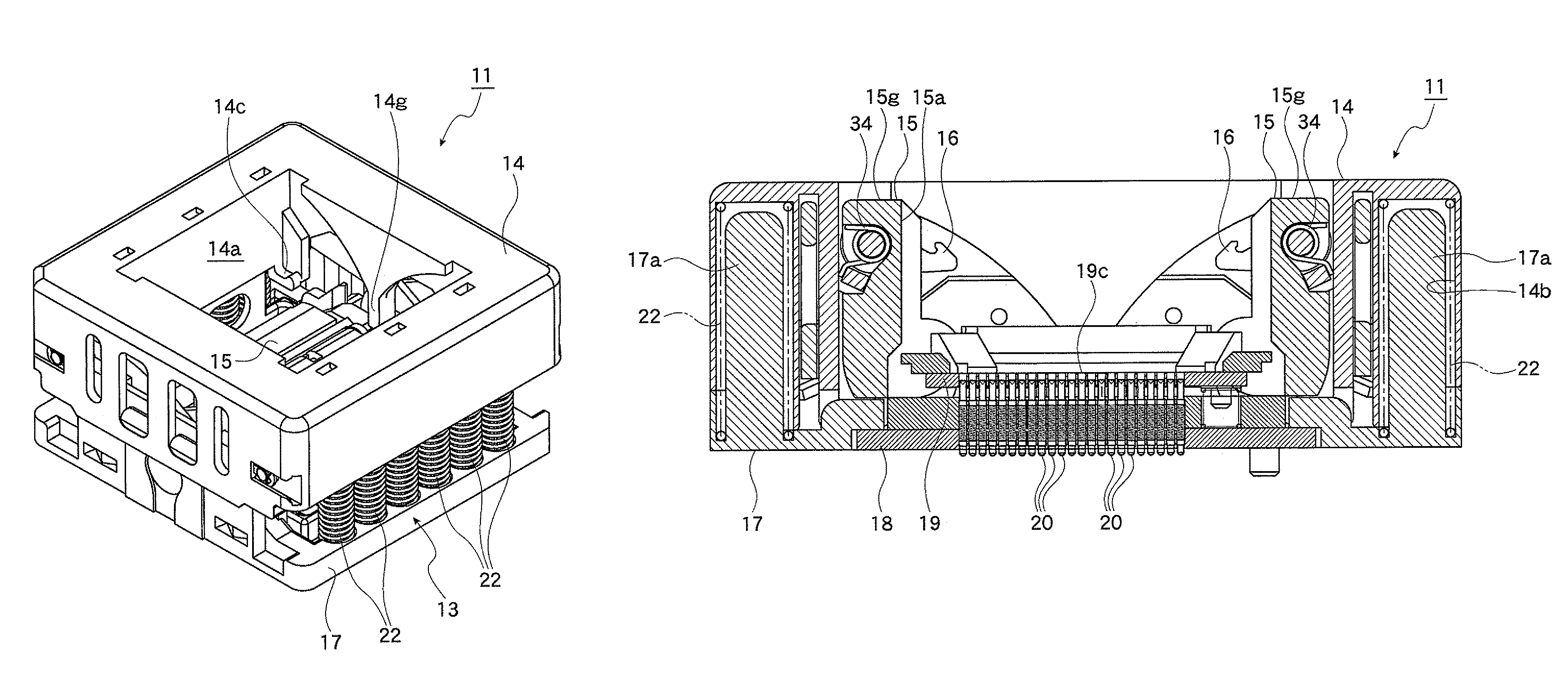 Socket for electrical parts