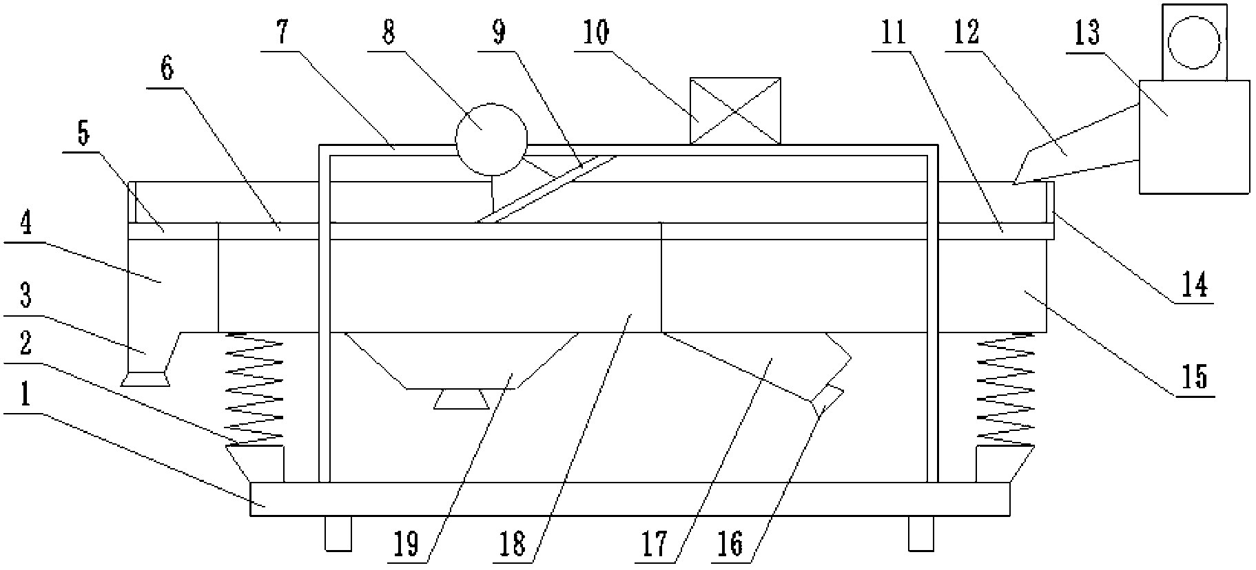 Material particle screening device for plastic extrusion granulation system