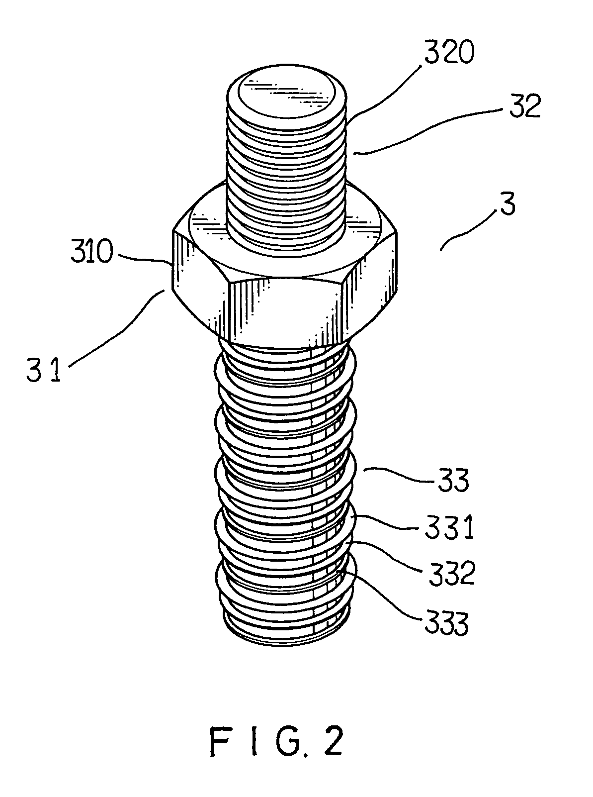 Anchoring screw with double heads and triple threads of different depths of thread