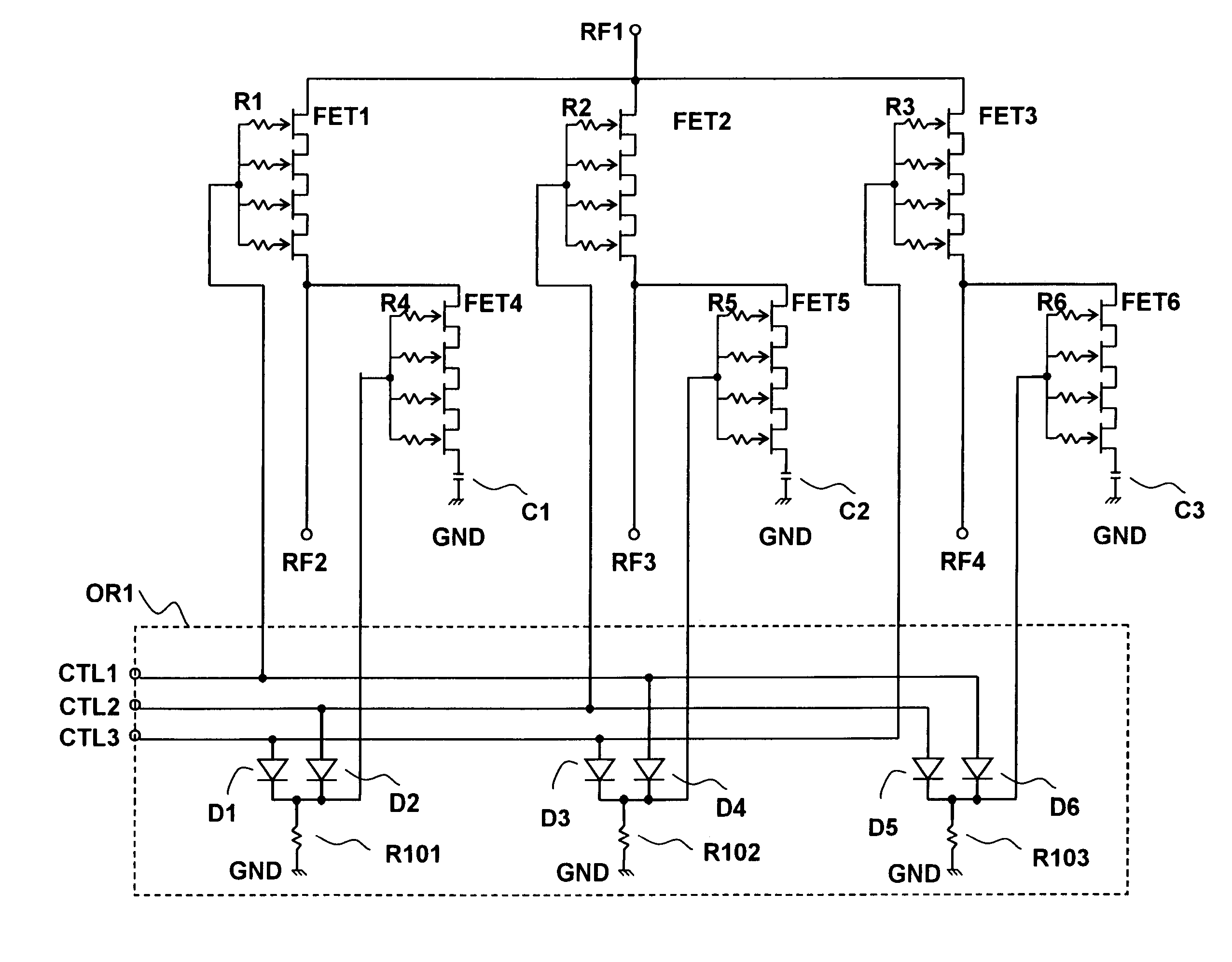 High frequency switching circuit device