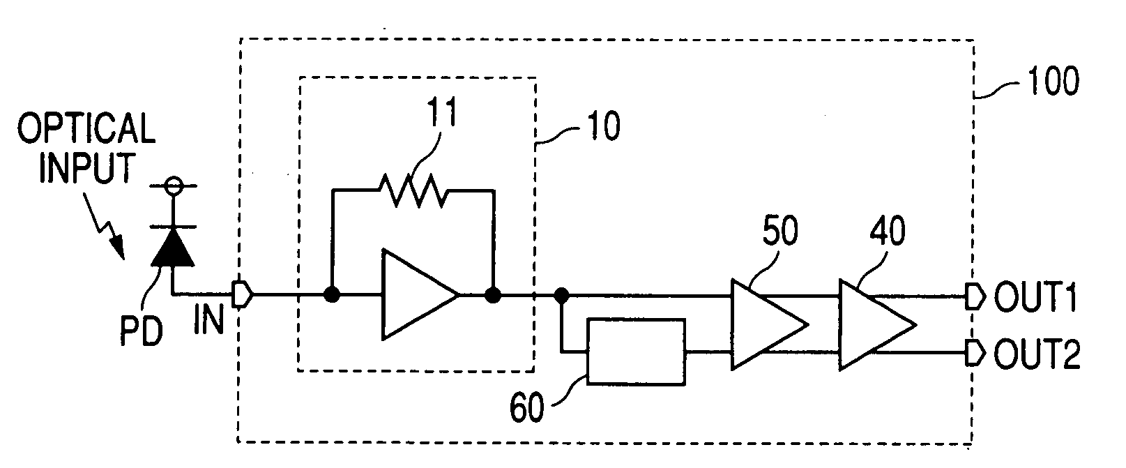 Optical signal receiving circuit and optical signal receiving apparatus