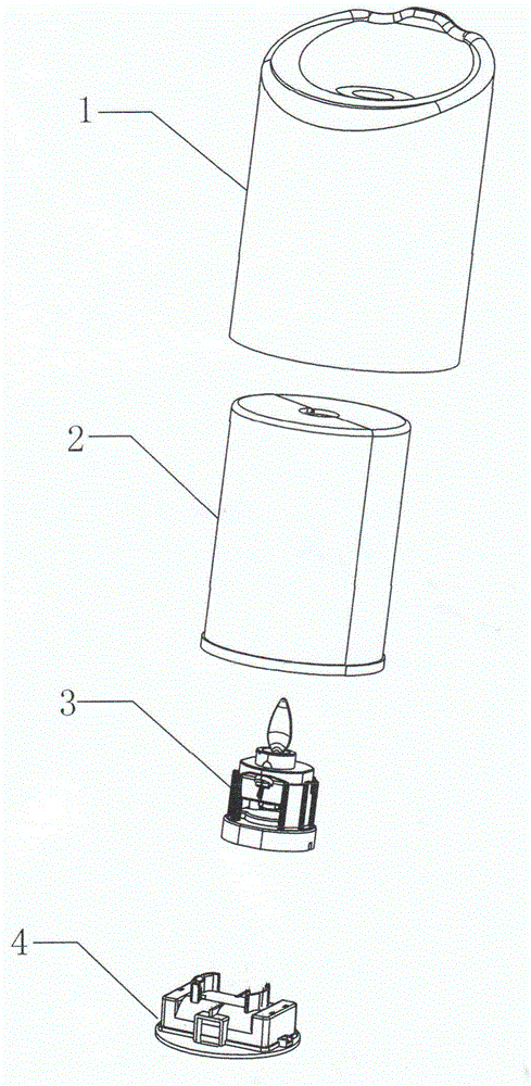 Electromagnetic shock vibration type simulated LED light source and manufacturing technology thereof