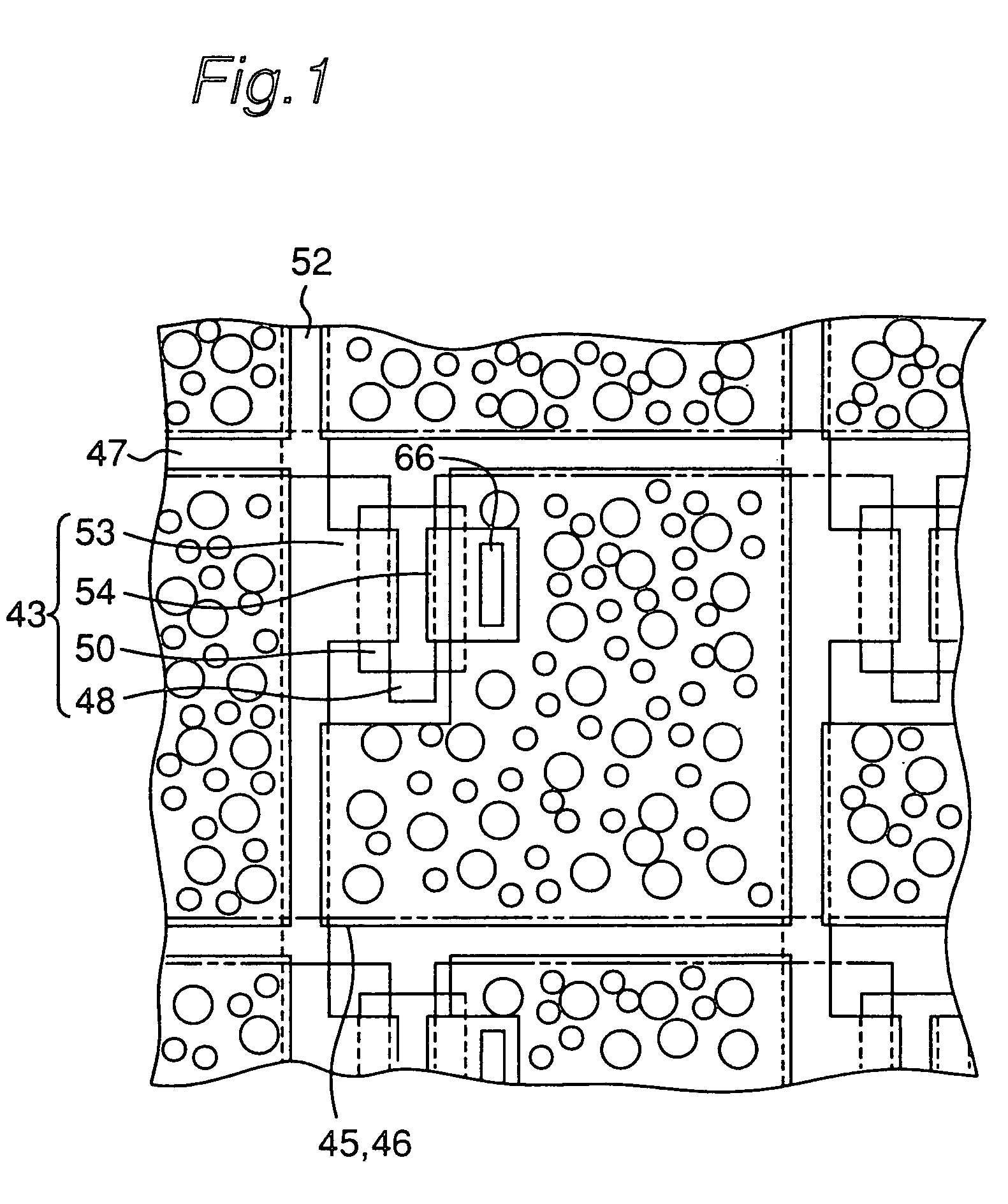 Patterned substrate and liquid crystal display provided therewith