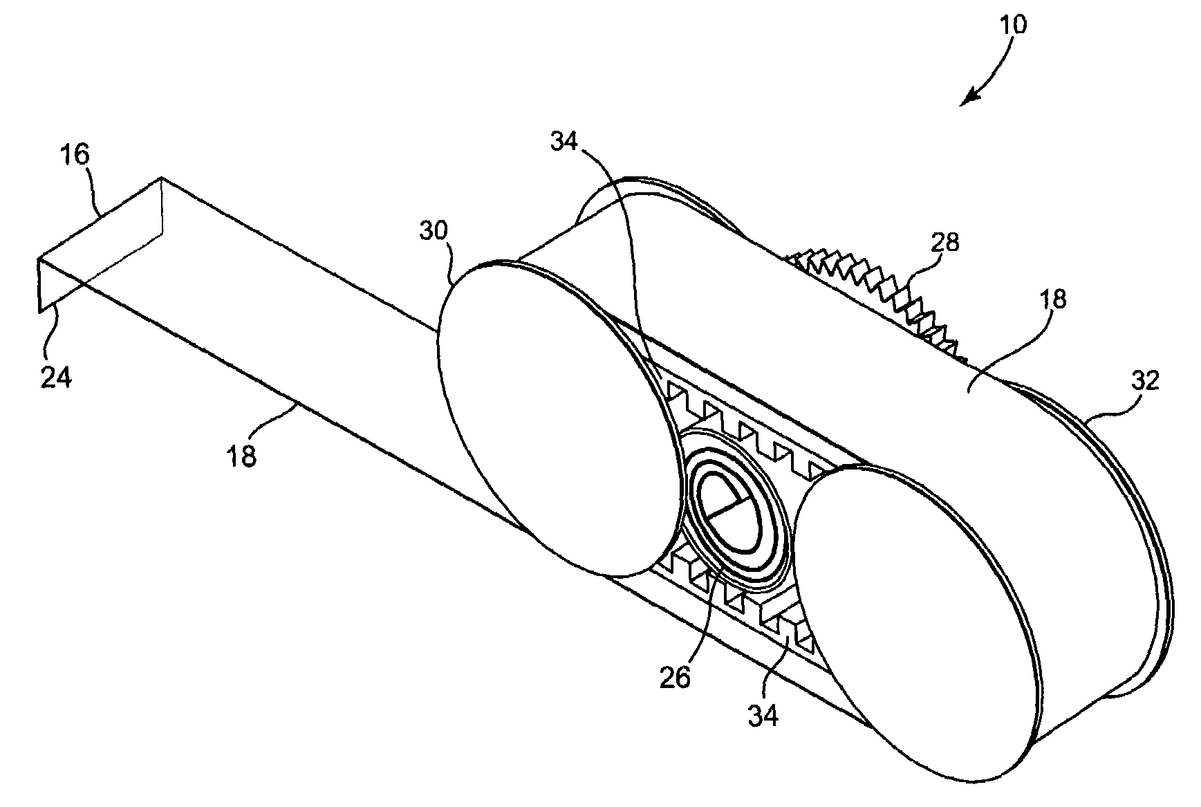 Measuring device having flexible tape coiled around a plurality of reels