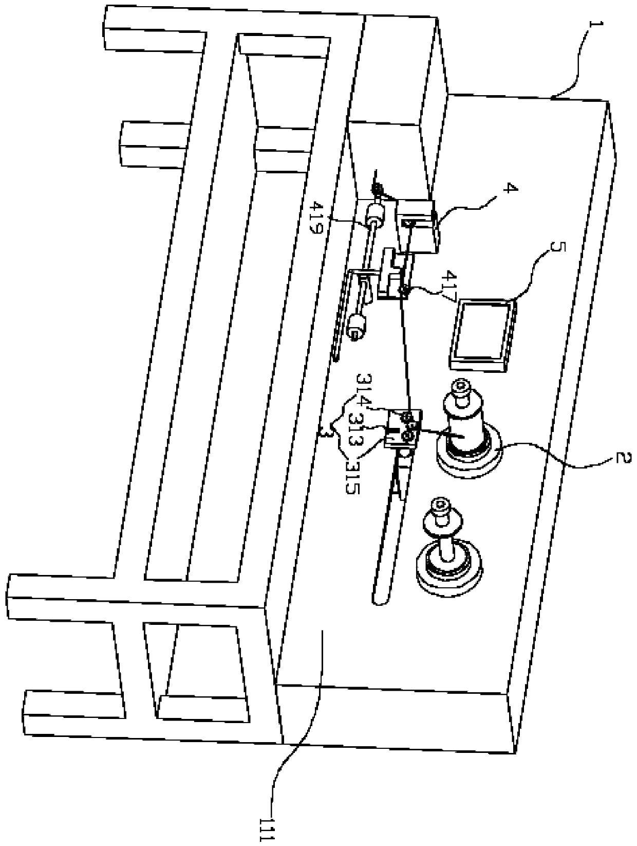 Winding displacement device for enameled wire production line