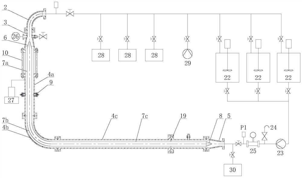 Integrated test method for filtration loss and displacement efficiency of horizontal well