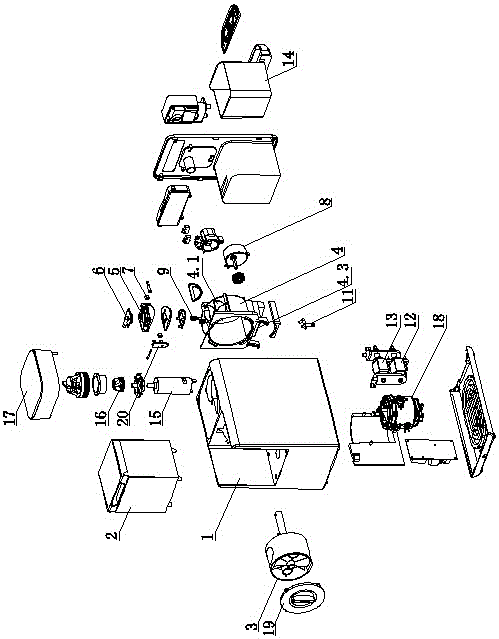 Operation method of bean grinding coffee machine for rotationally brewing