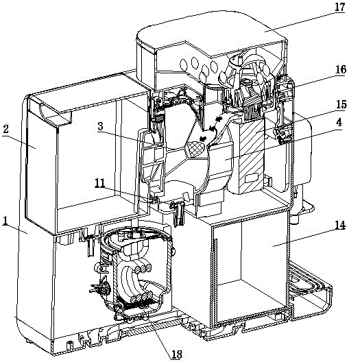 Operation method of bean grinding coffee machine for rotationally brewing