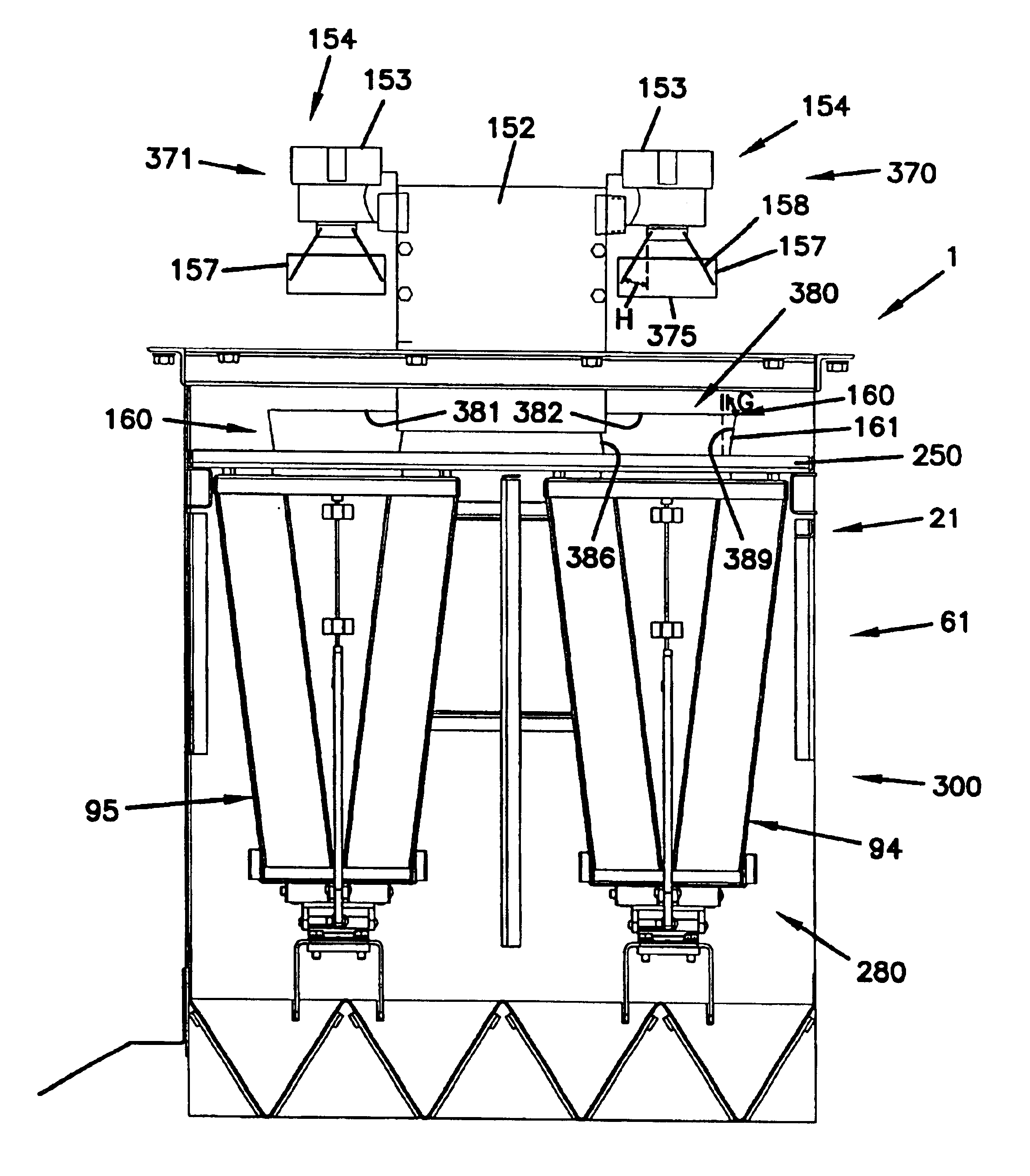 Multistage air cleaner including pulse cleaning system