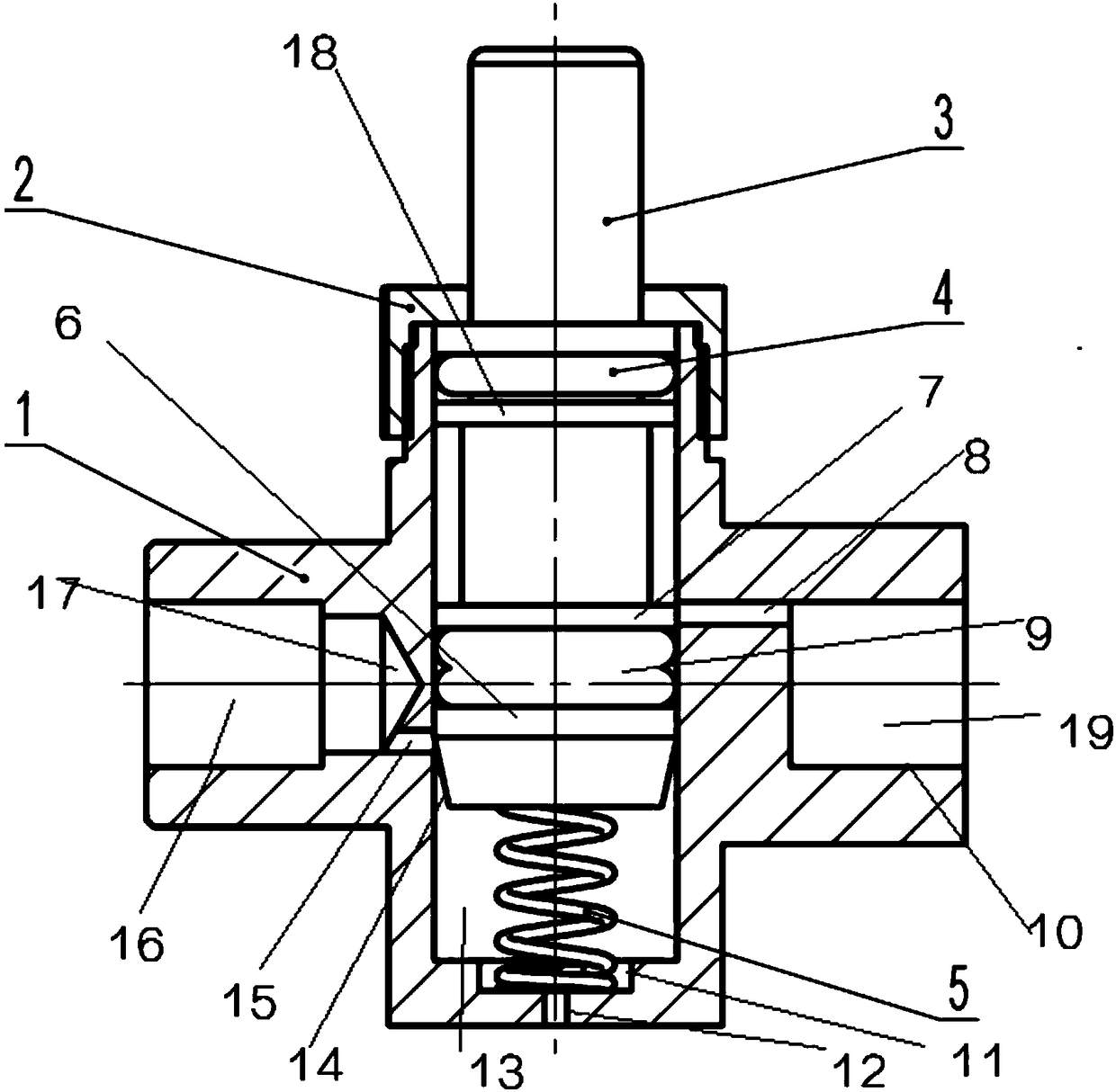 Novel low-flow-gas push button valve