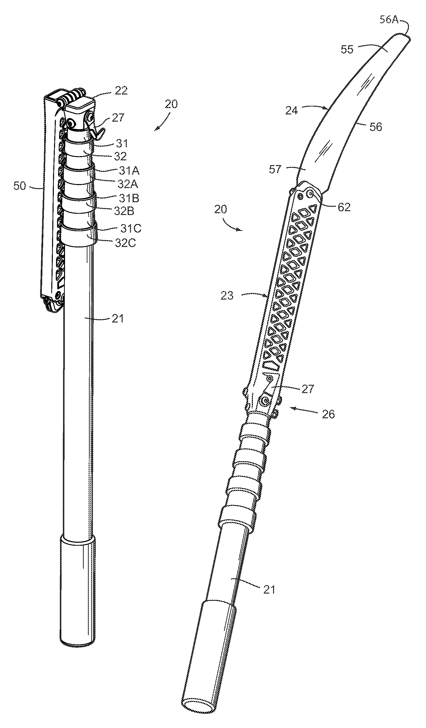 Foldable-storable pole saw