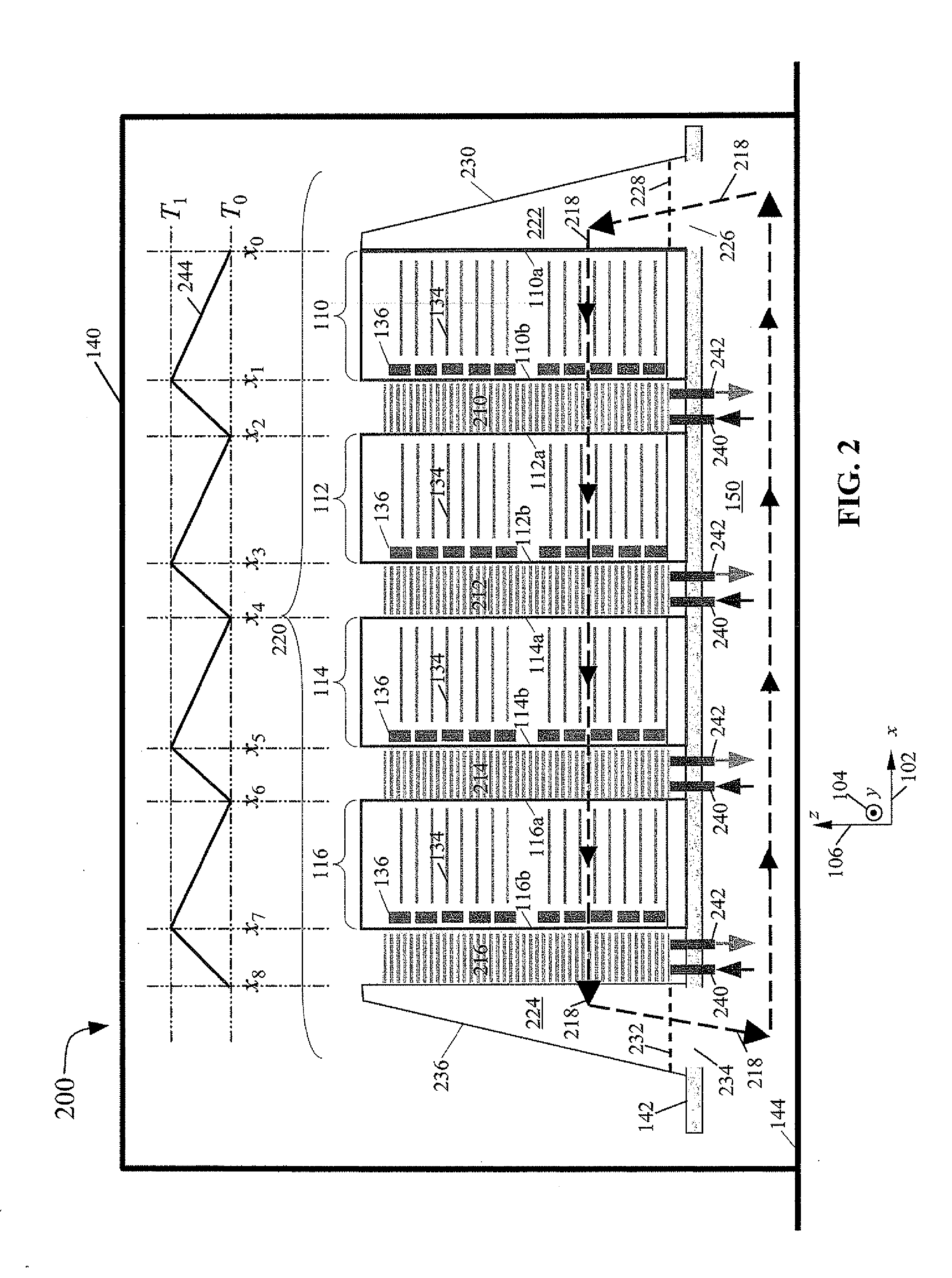 Water-assisted air cooling for a row of cabinets