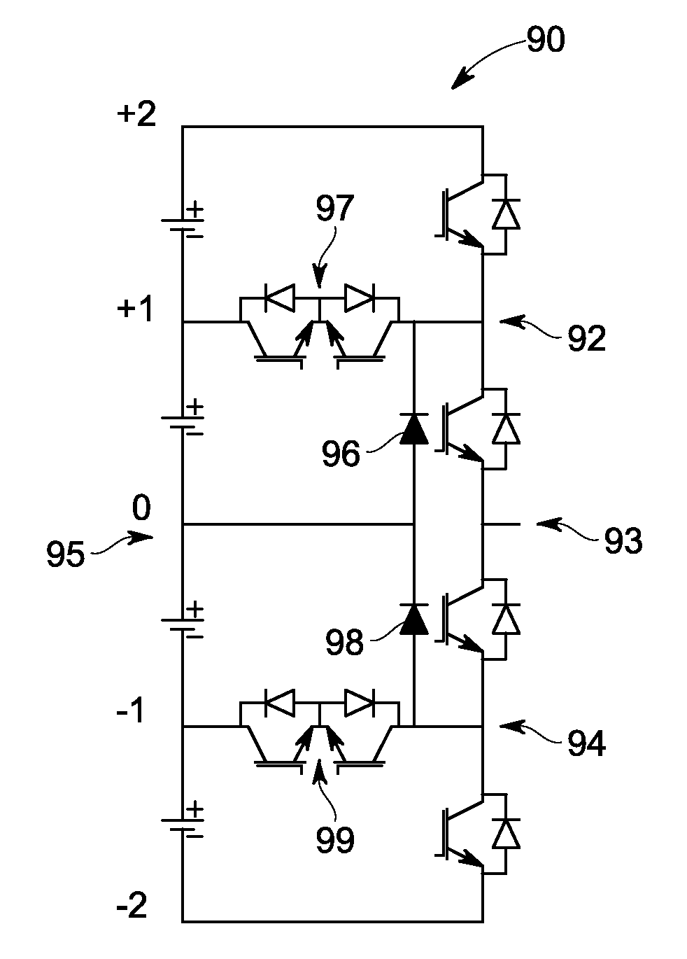 High voltage high power multi-level drive structure