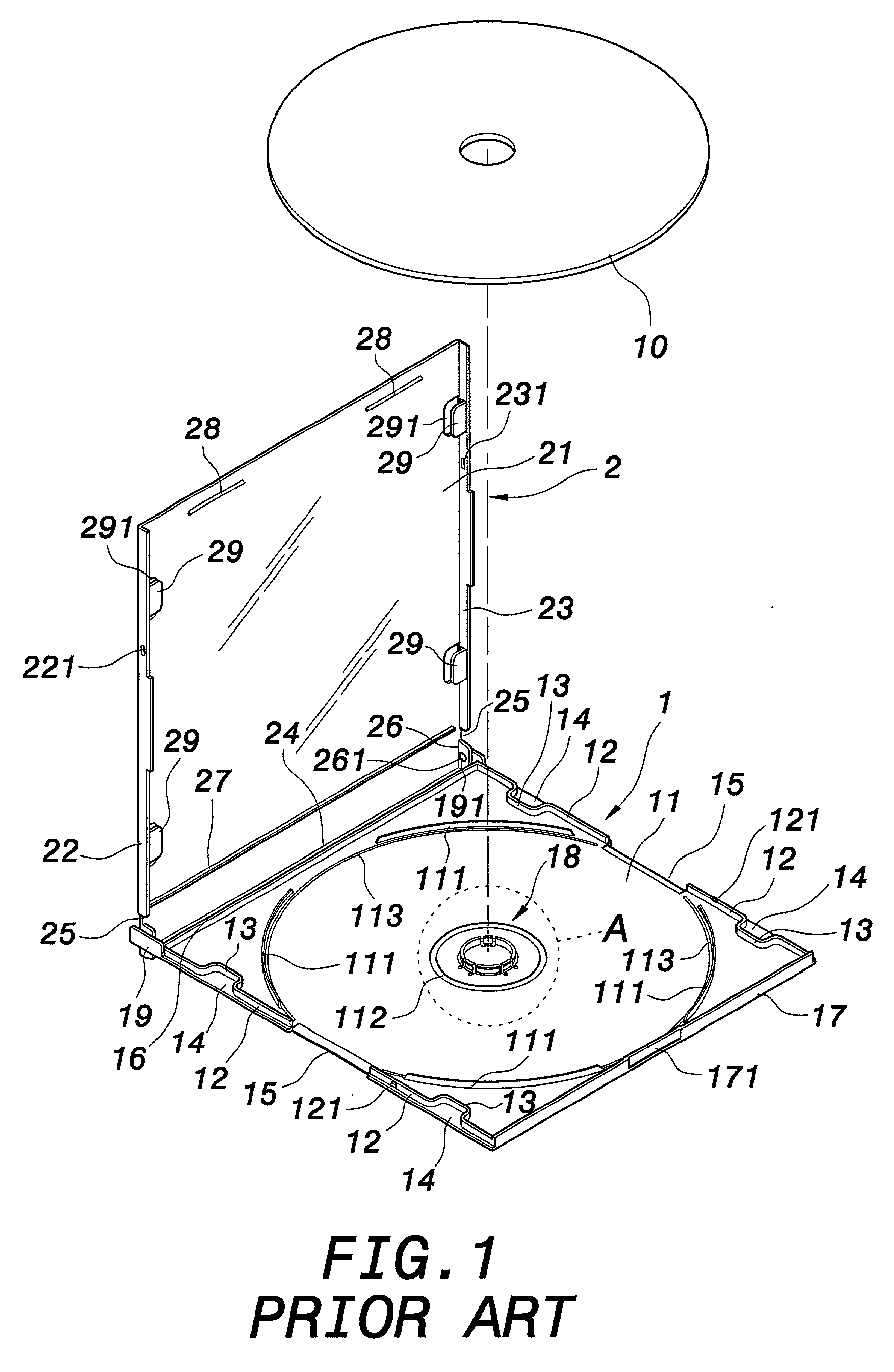 Optical disc case structure