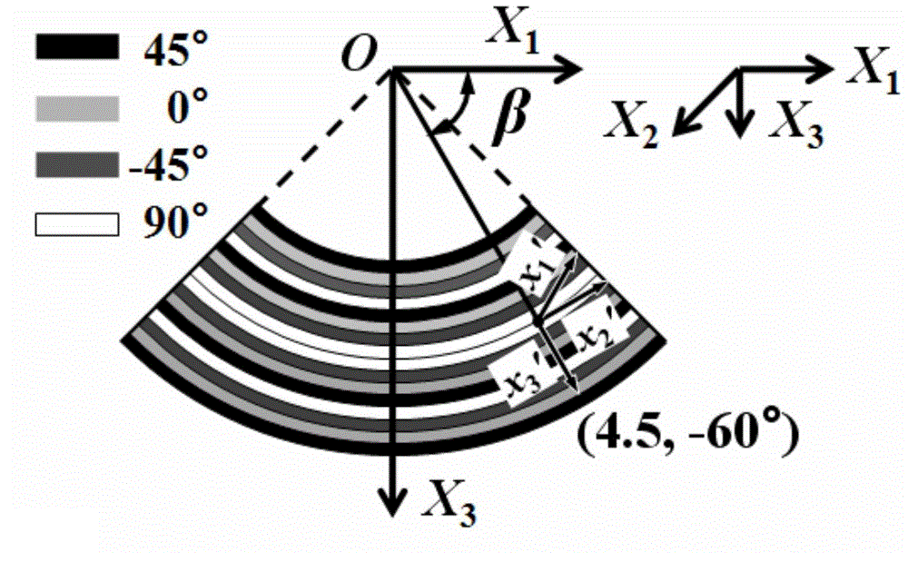 Fiber-reinforced-plastic composite material R region ultrasonic inspection model establishing method