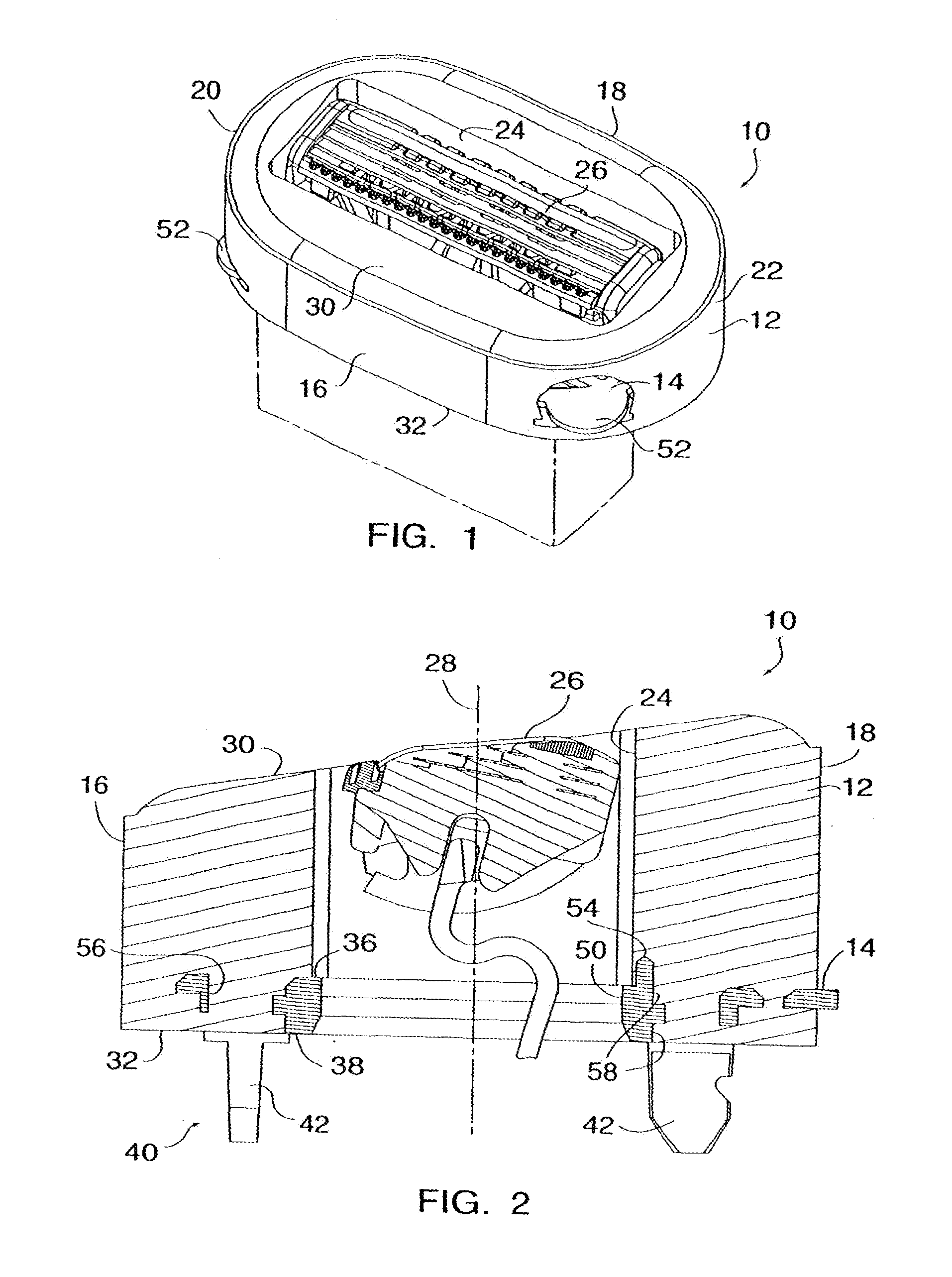 Replacement cartridge for a razor assembly