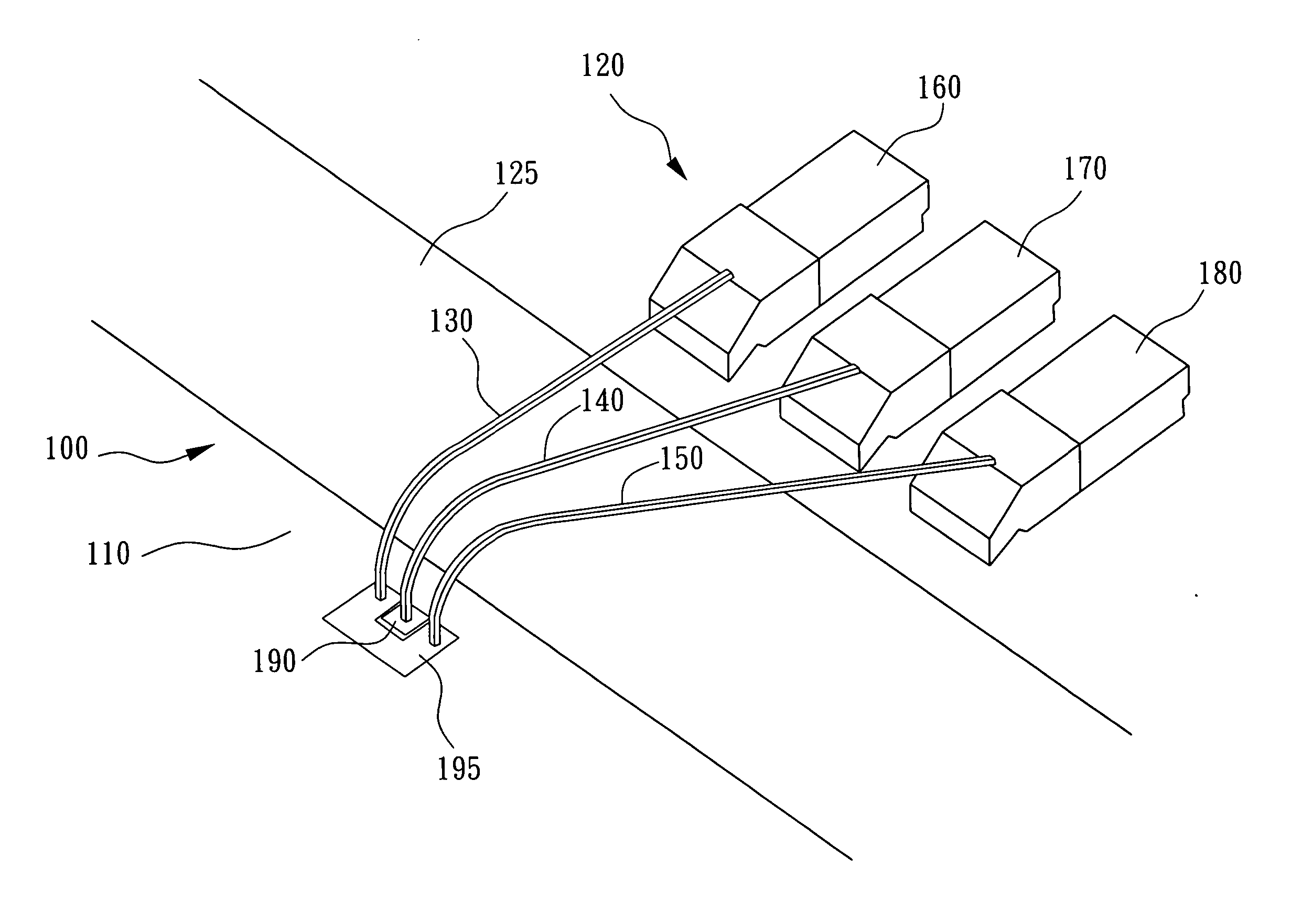 Structure of multi-tier wire bonding for high frequency integrated circuit