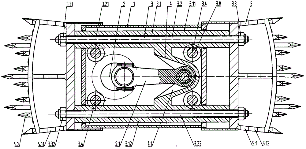 Reciprocating impact mining part of guide screw fastening impact rack of mining machine